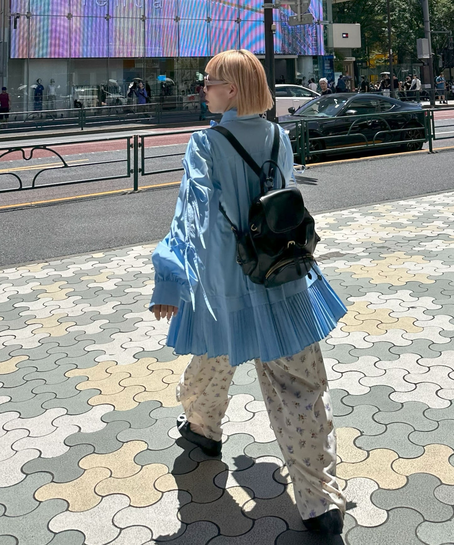 プリーツミニボウタイワンピ【ライトブルー】