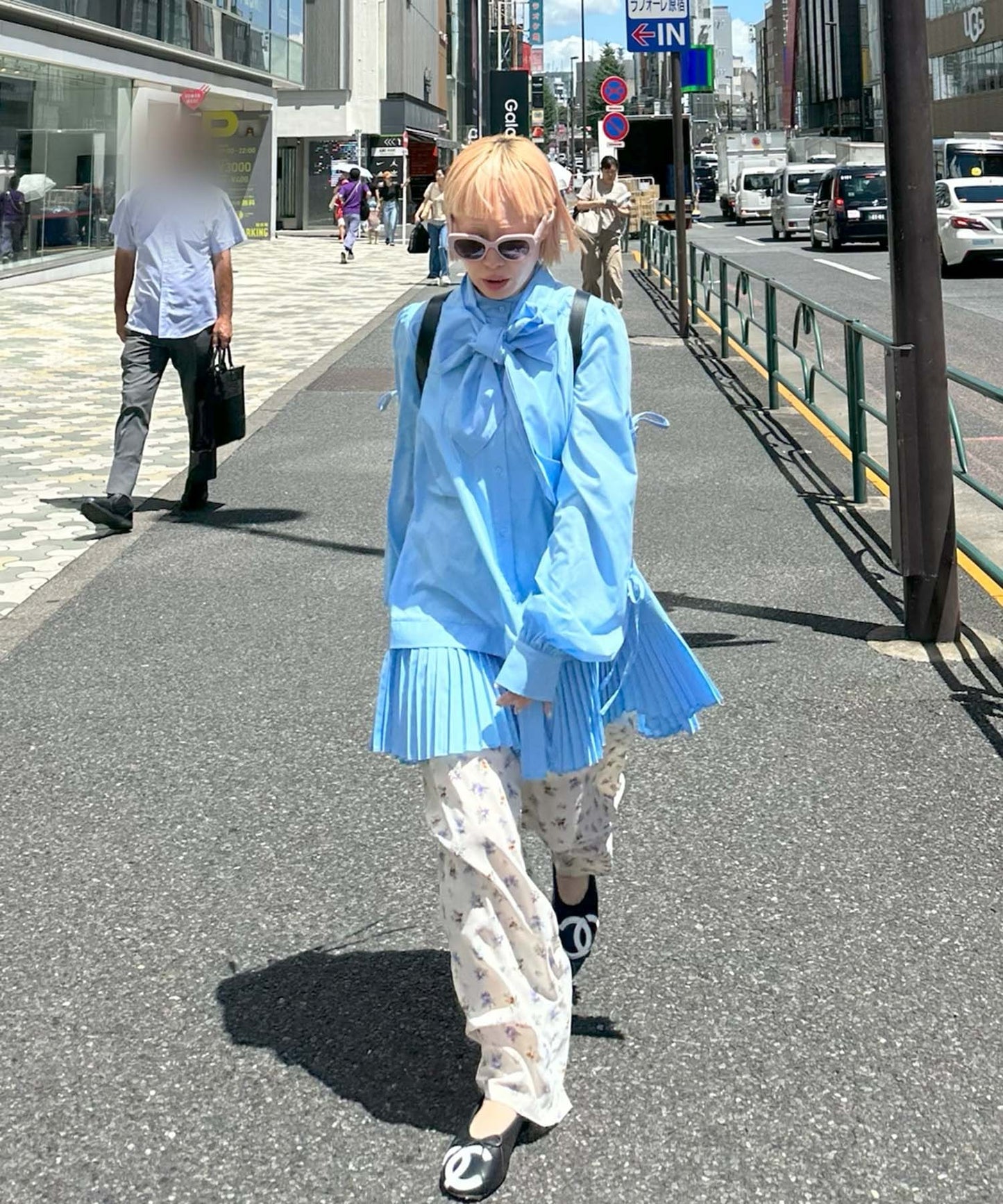 プリーツミニボウタイワンピ【ライトブルー】