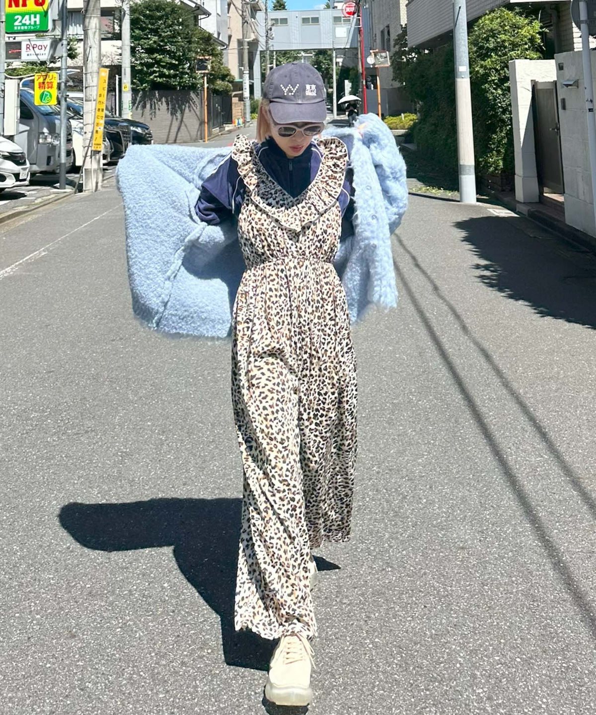 フリルロンパース【ブラウン】