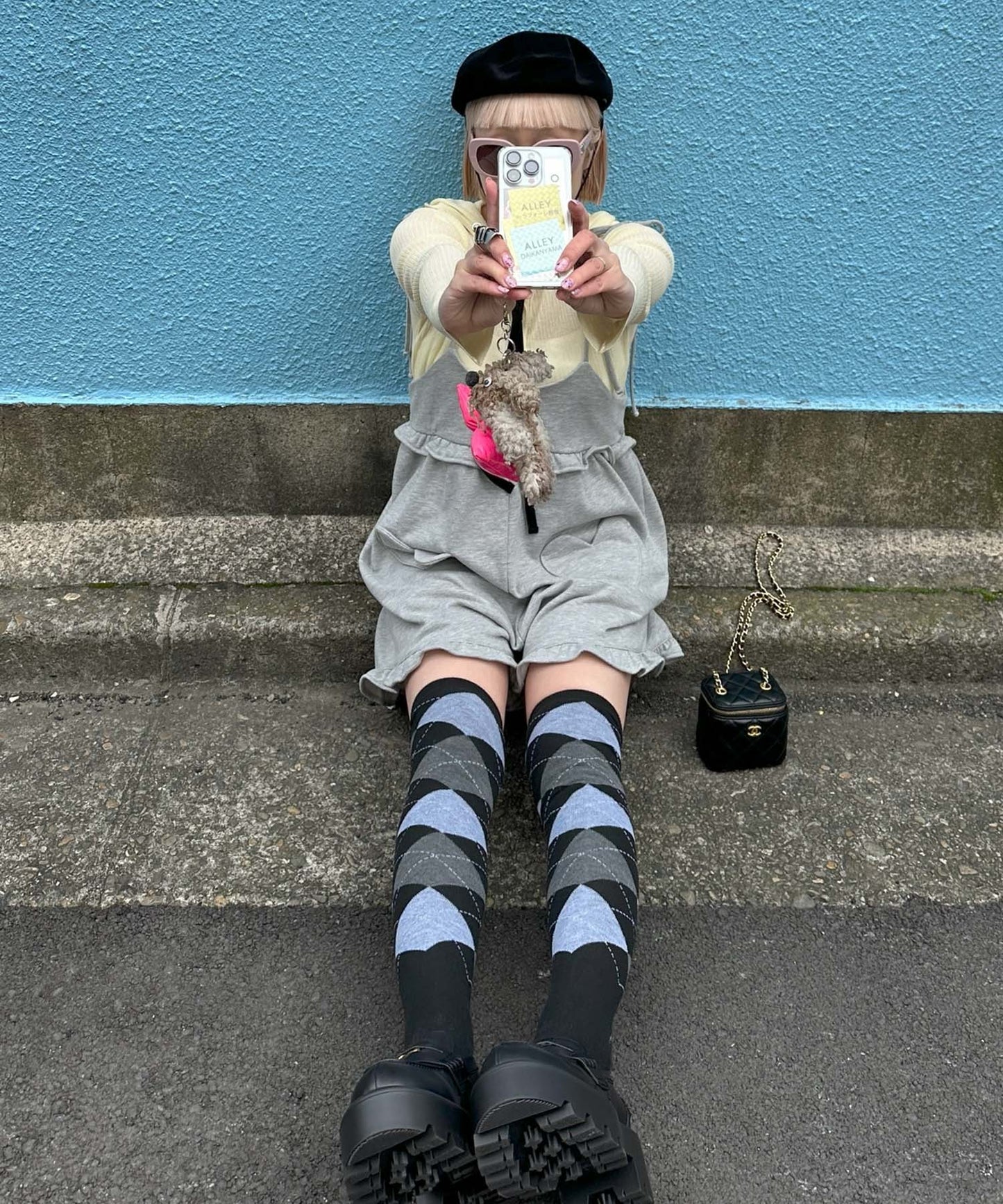 フード付シアーニットトップス【イエロー】