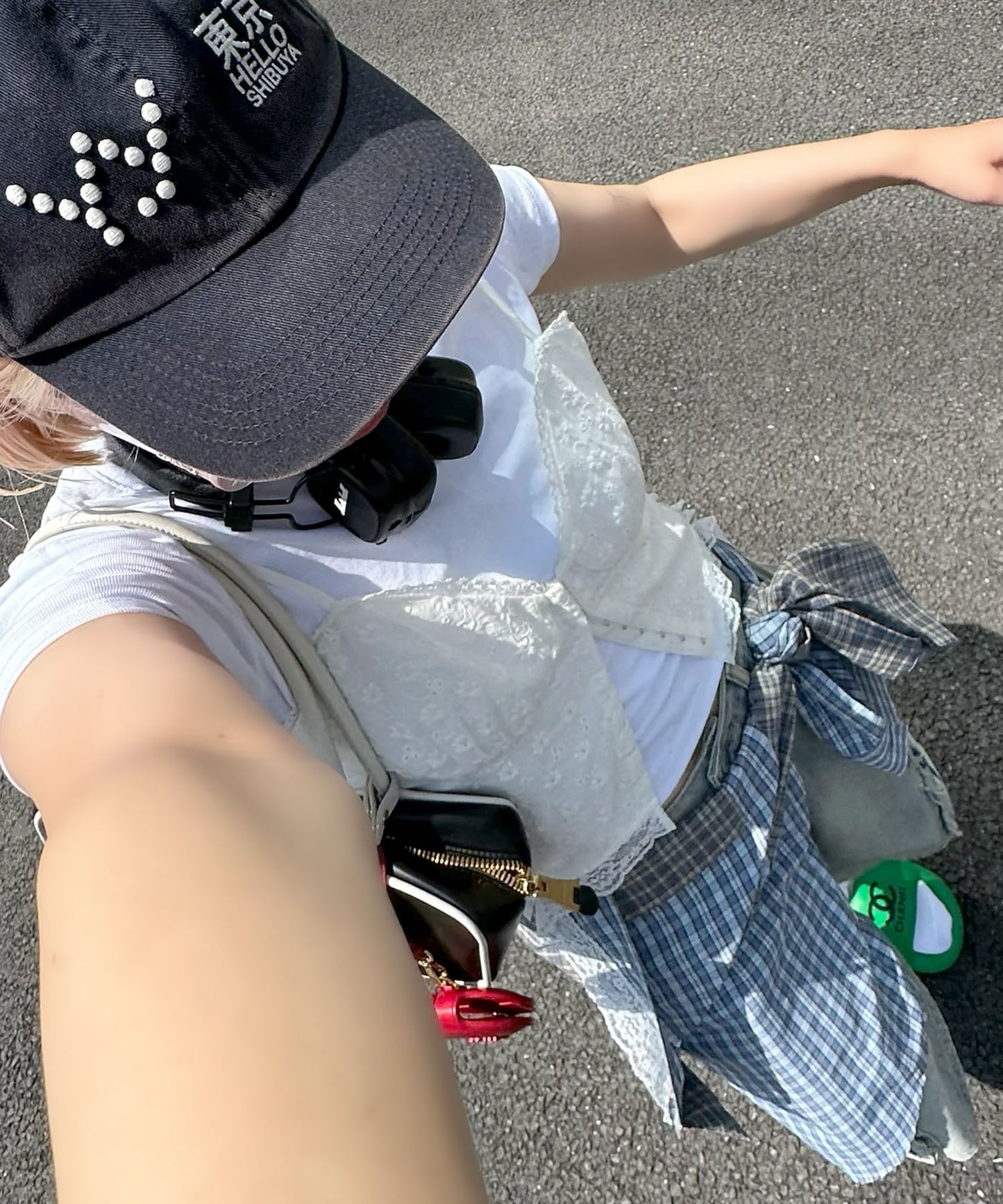 コルセット切替コットンレースキャミ【オフホワイト】