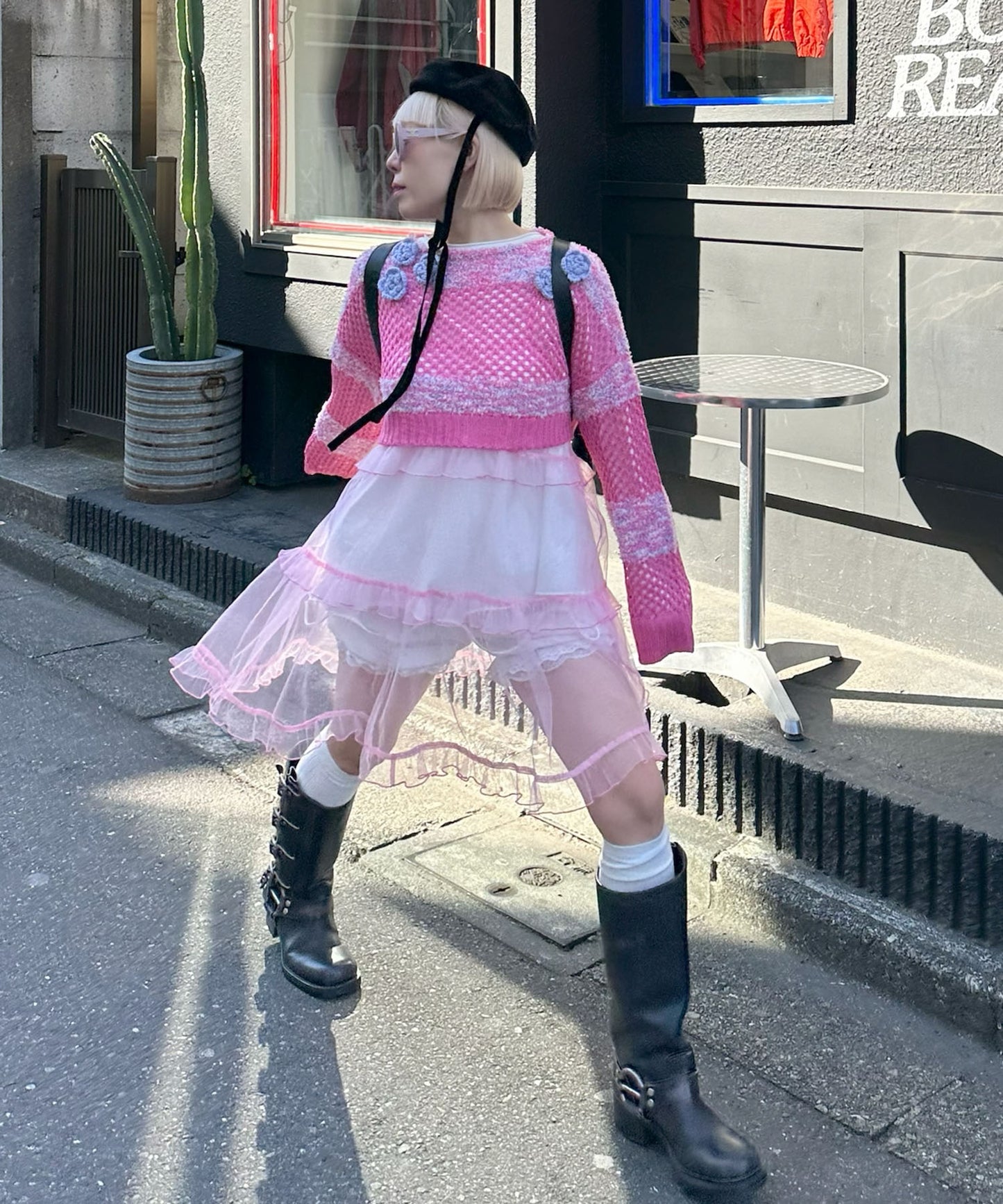 フリルティアードキャミワンピミニ【ピンク】