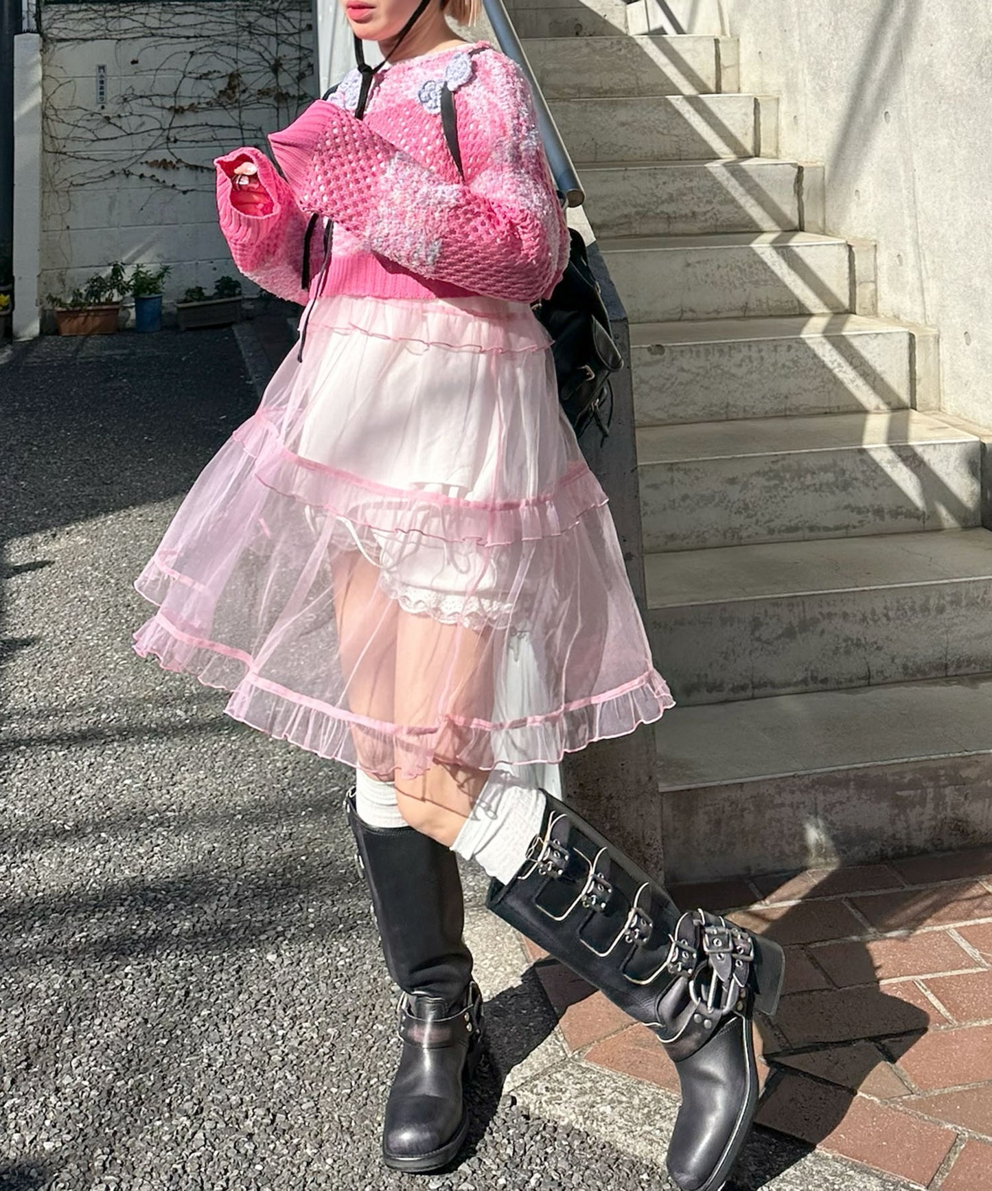 フリルティアードキャミワンピミニ【ピンク】