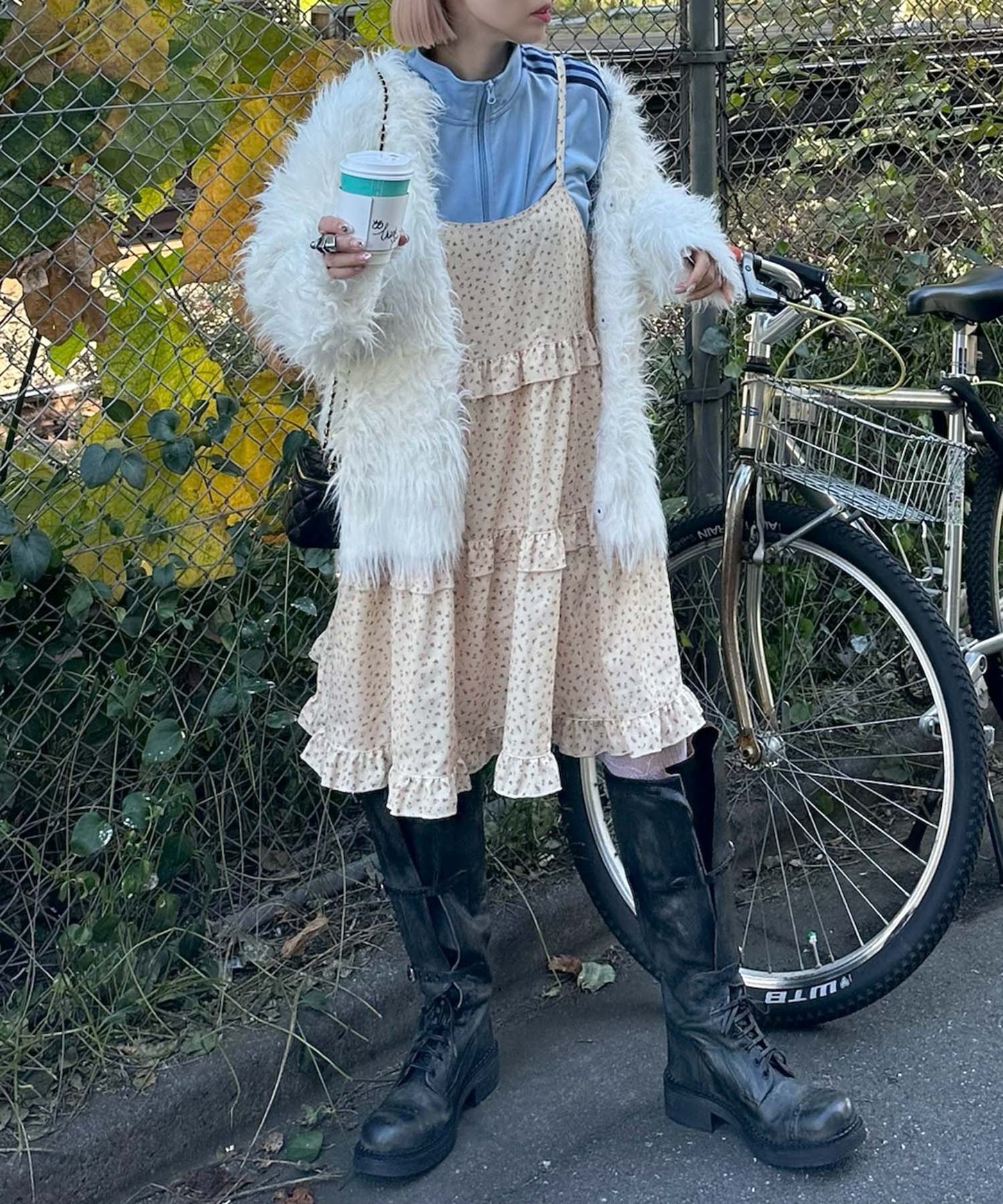 フリルティアードキャミワンピミニ【イエロー】