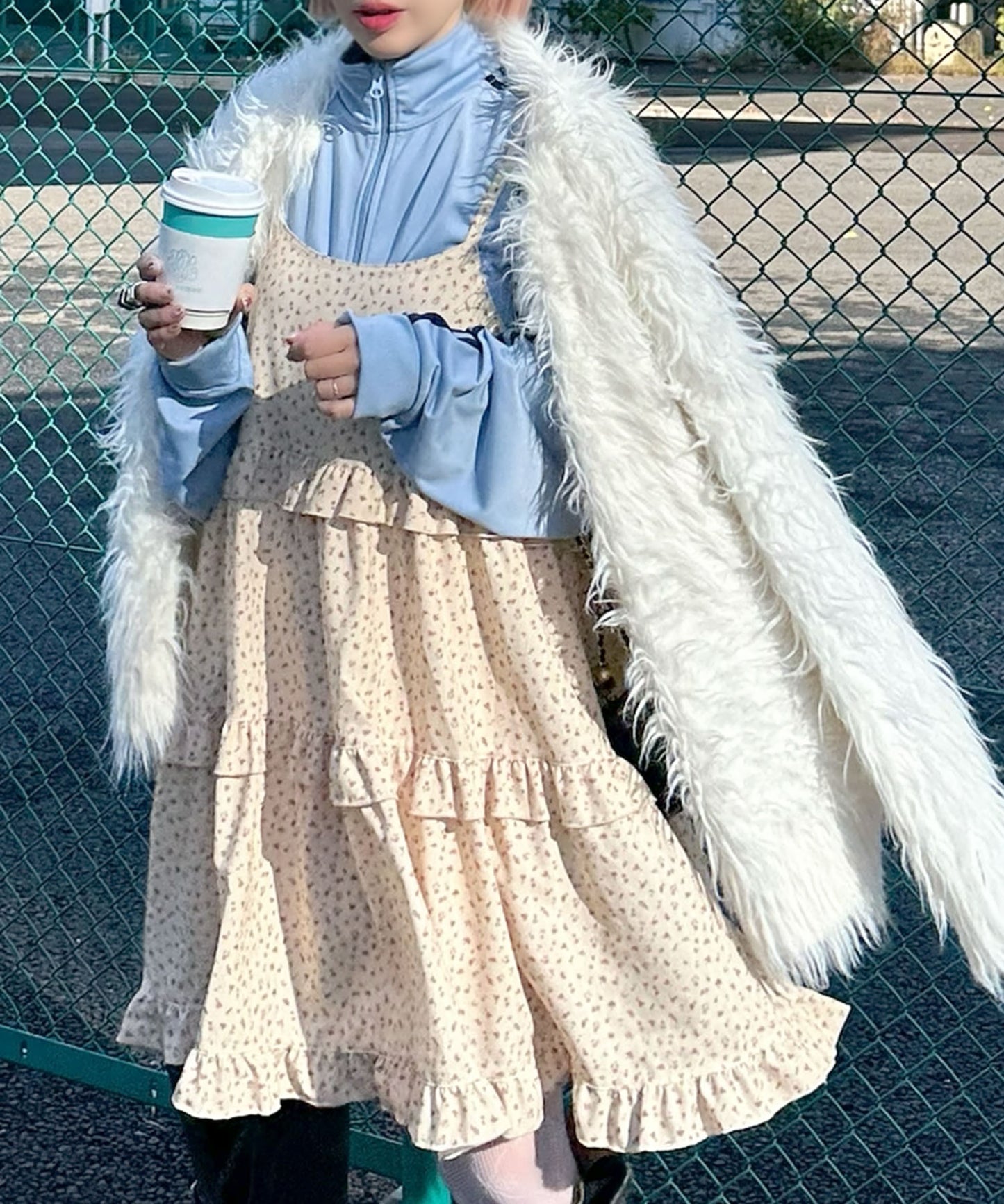 フリルティアードキャミワンピミニ【イエロー】