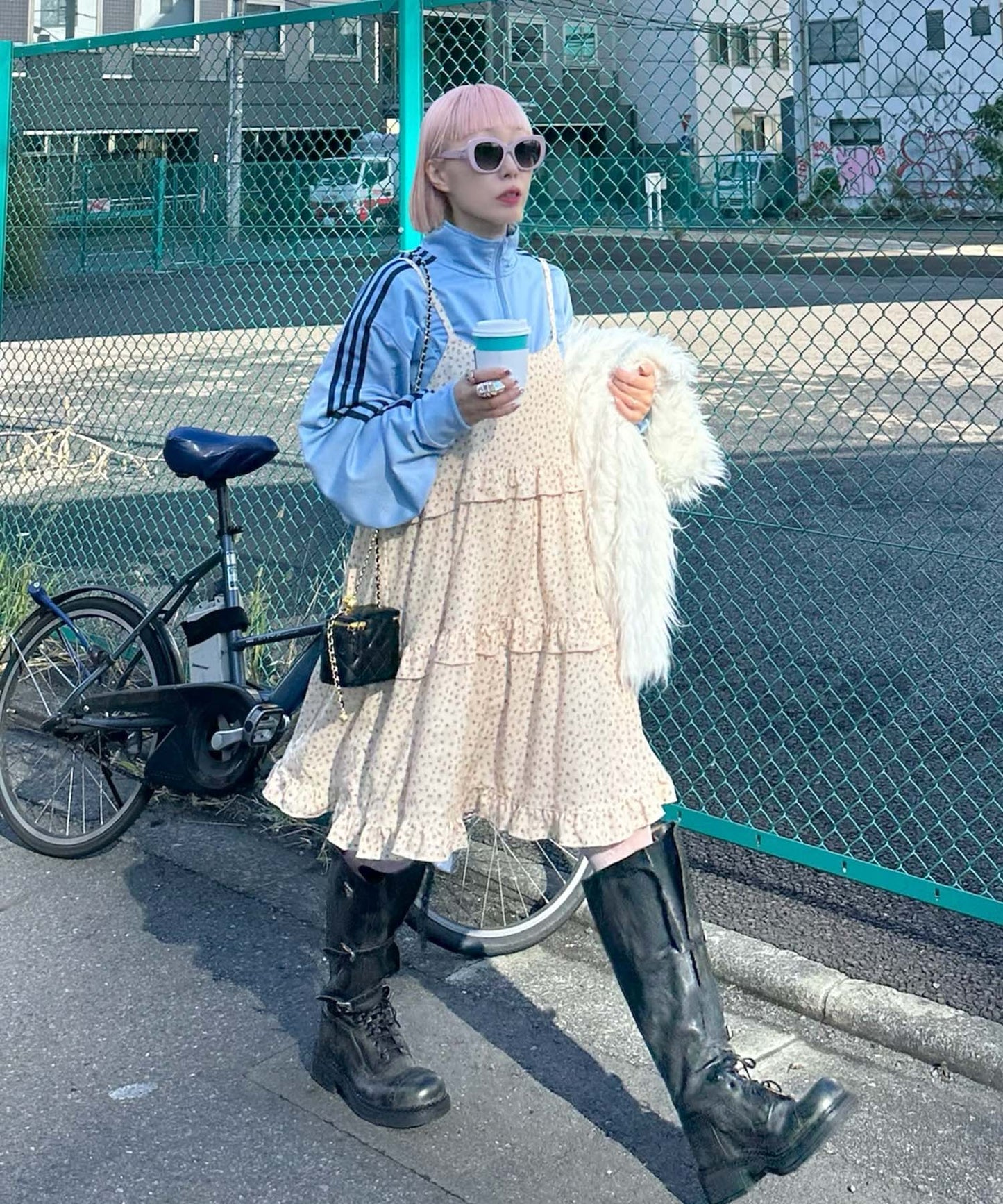 フリルティアードキャミワンピミニ【イエロー】