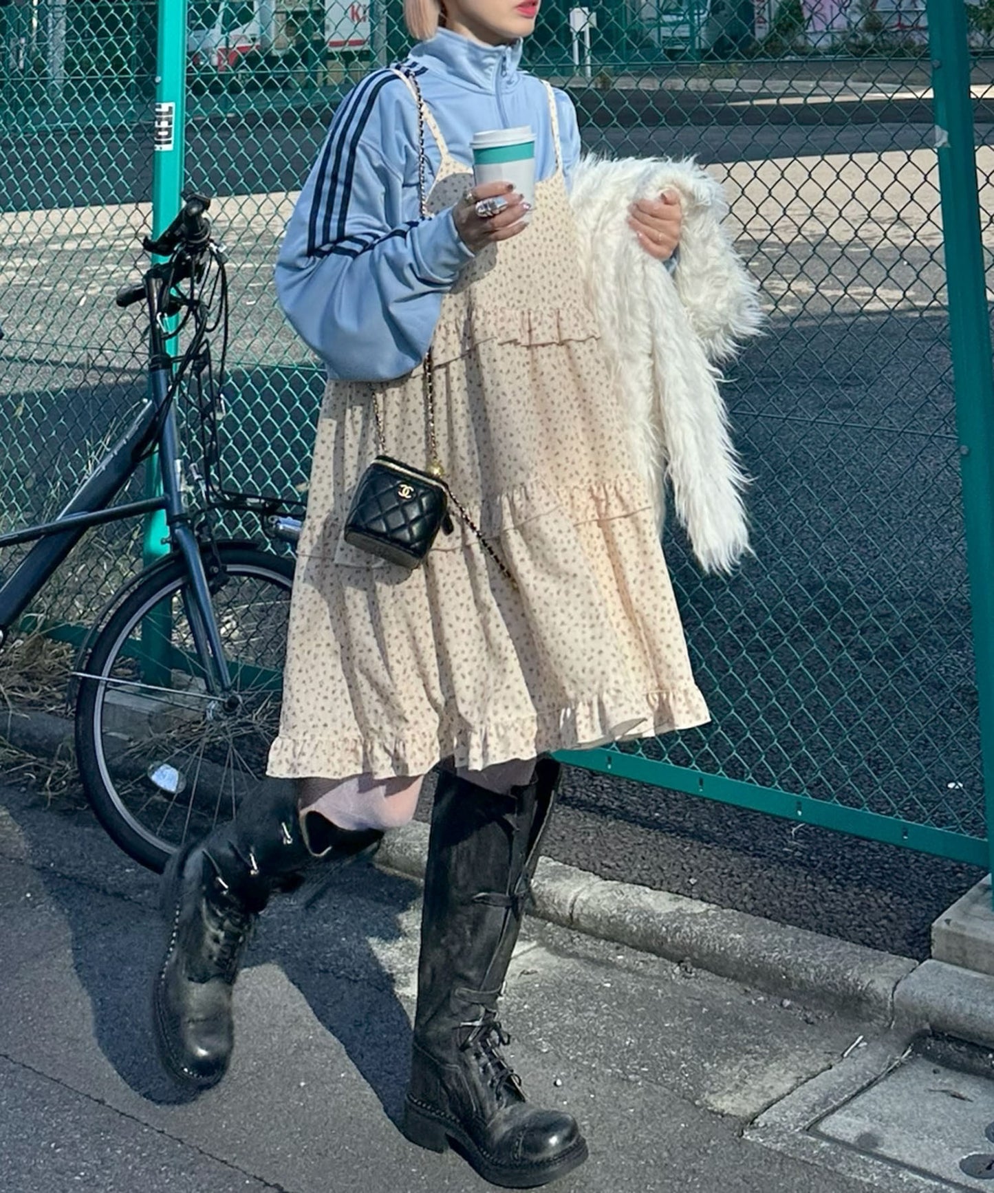 フリルティアードキャミワンピミニ【イエロー】