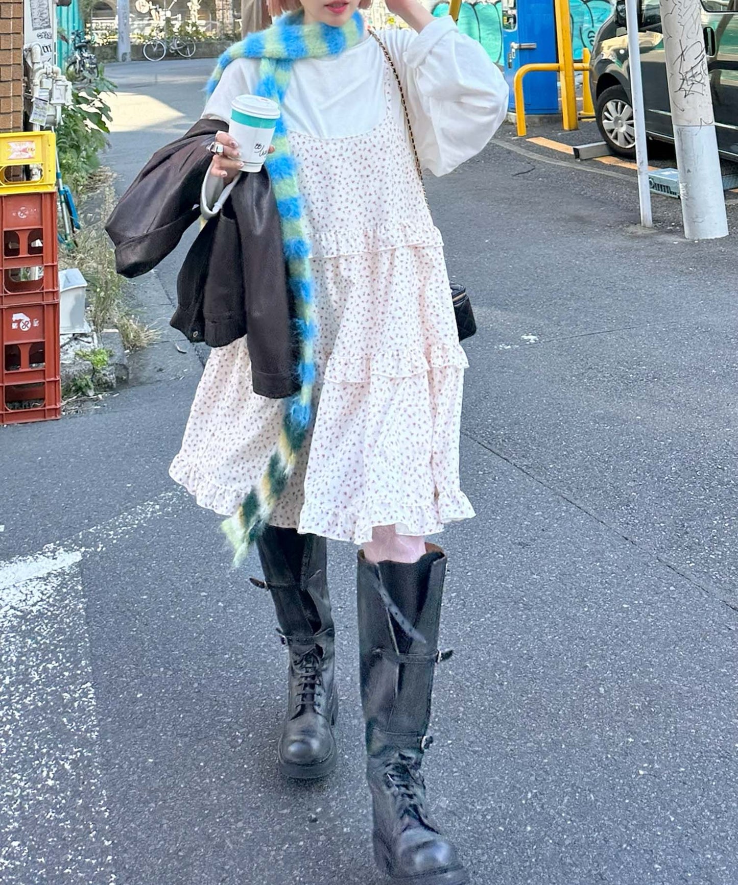 フリルティアードキャミワンピミニ【オフホワイト】