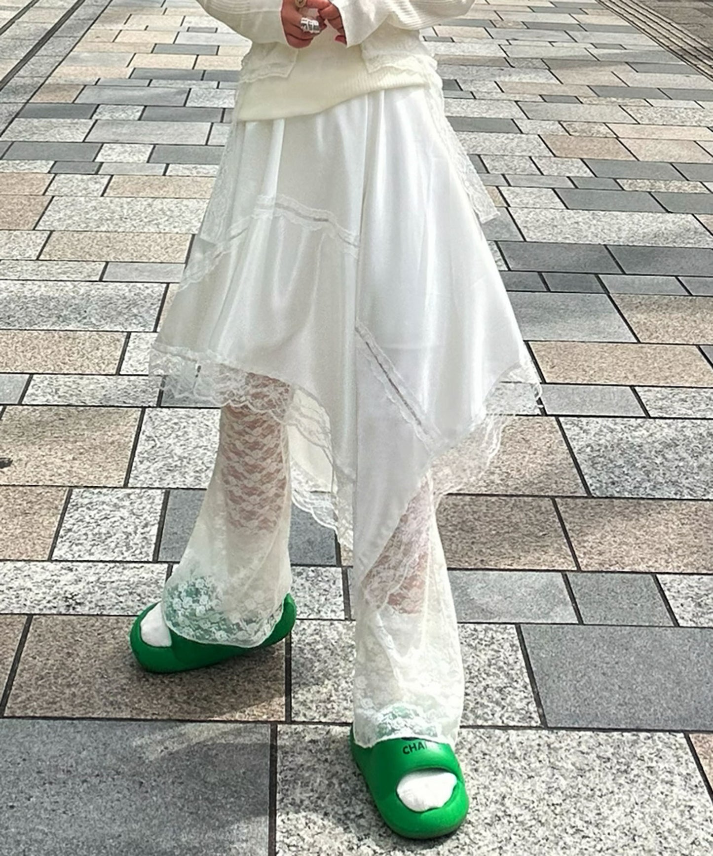 ドレープアシメスカート【オフホワイト】