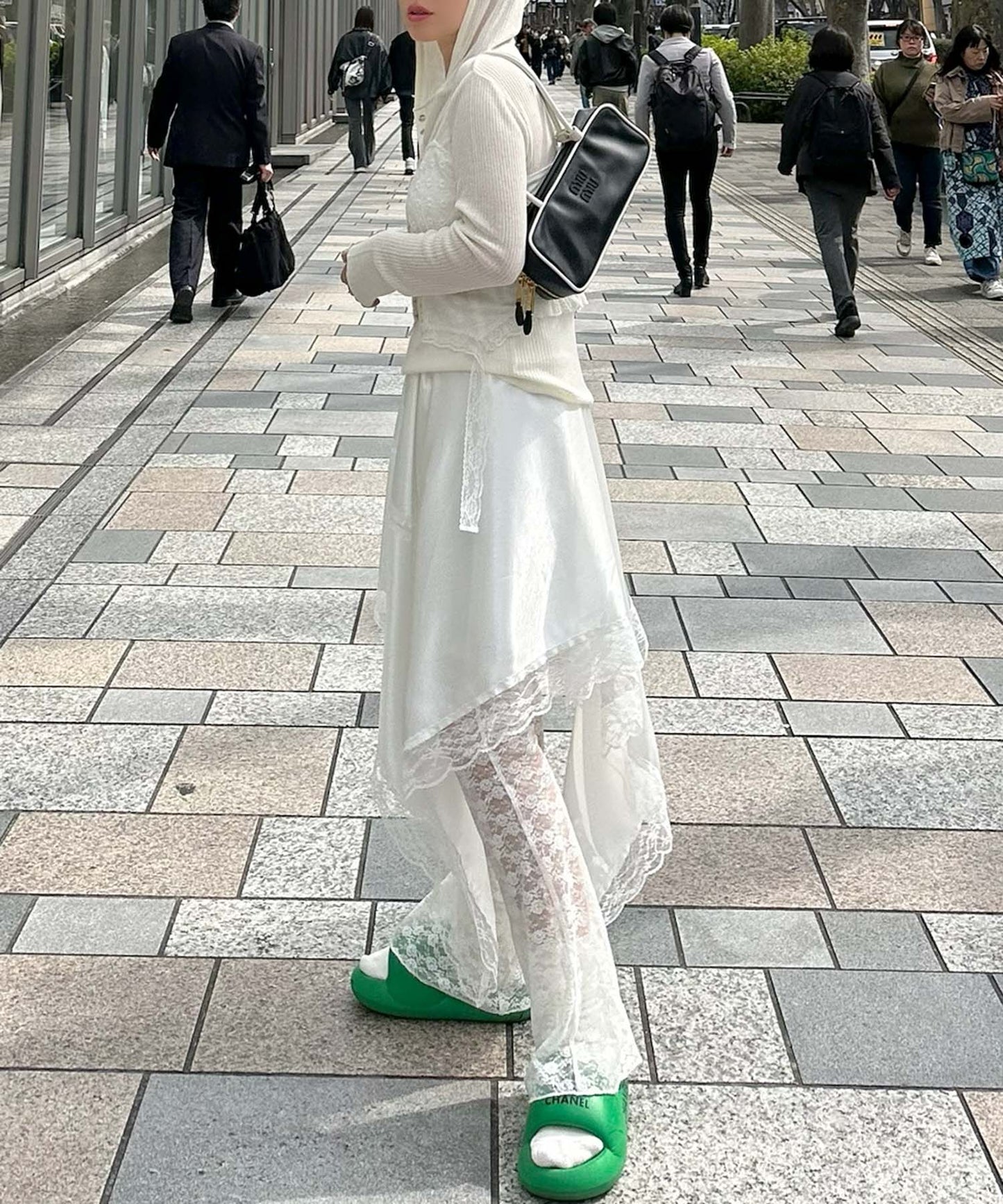 ドレープアシメスカート【オフホワイト】