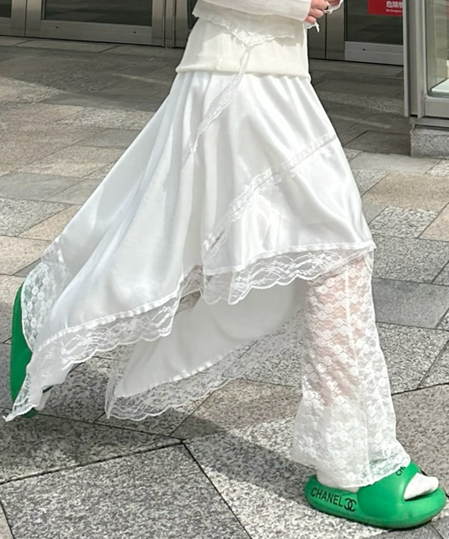 ドレープアシメスカート【オフホワイト】