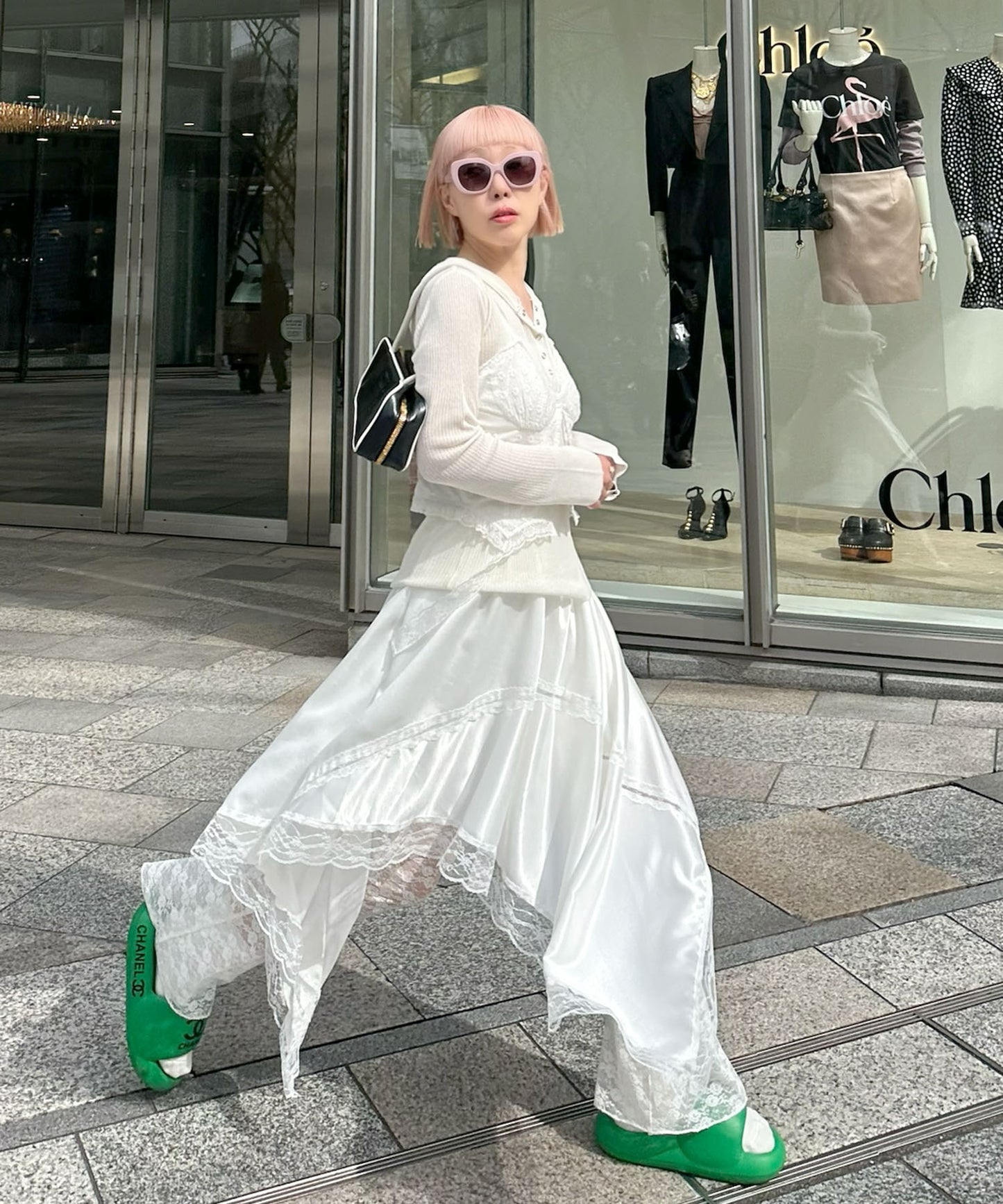 ドレープアシメスカート【オフホワイト】