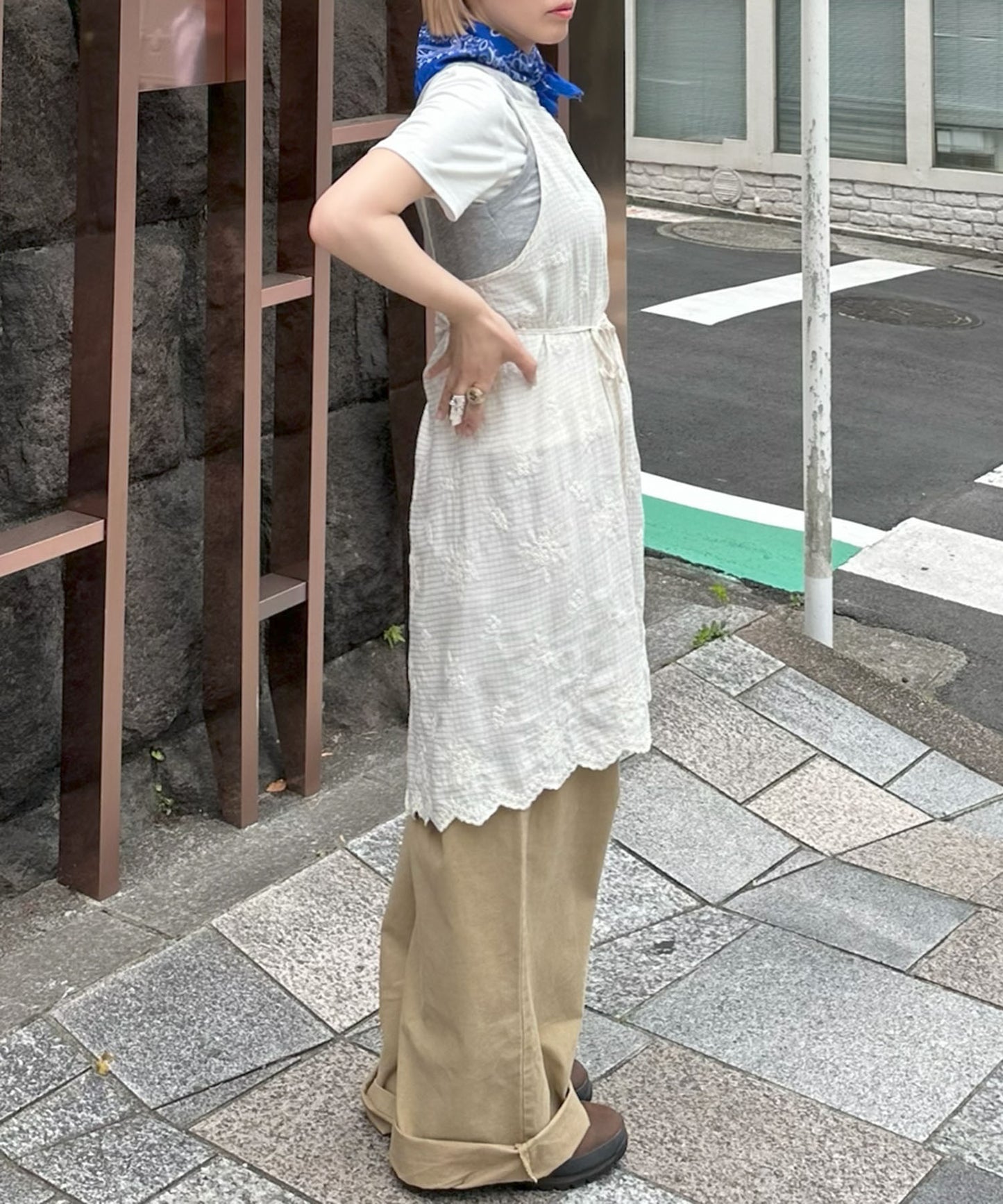 タンクと半袖Tの便利な２枚セット【グレー】