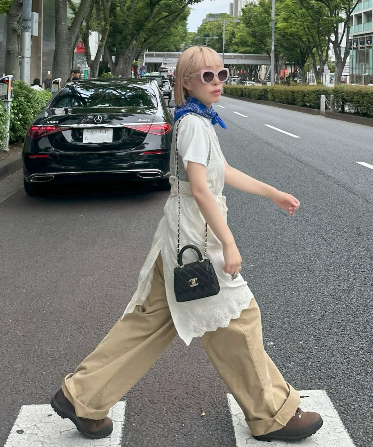 サロペットスカートとパンツのセット【キャメル】