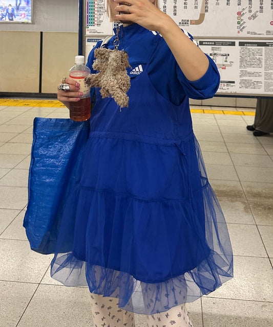 マルチウェイ過ぎるチュールコルセットワンピ【ブルー】