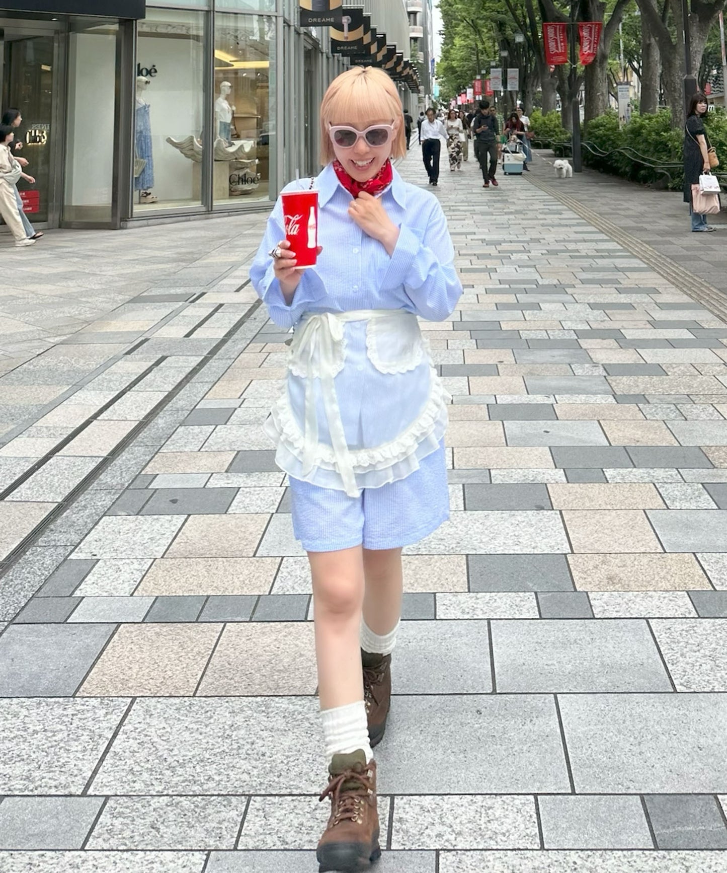 ラフなシャツ＆ショーパンセット【サックスブルー】