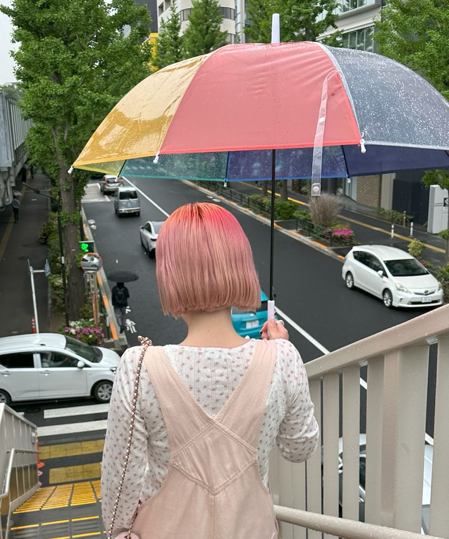 パターンメッシュのロンTキャミセット【オフホワイト】