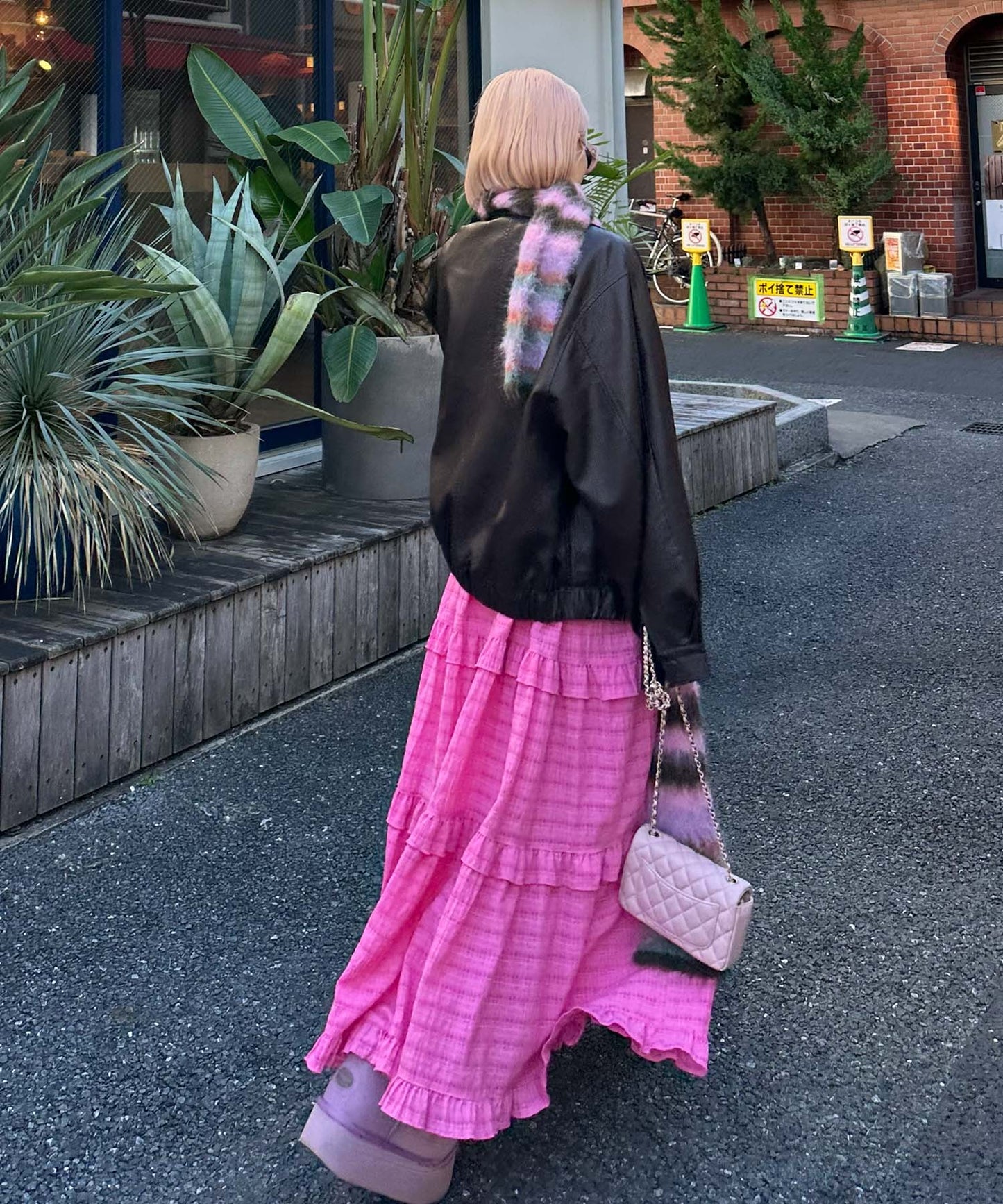 フリルティアードキャミワンピ【ピンク系その他】