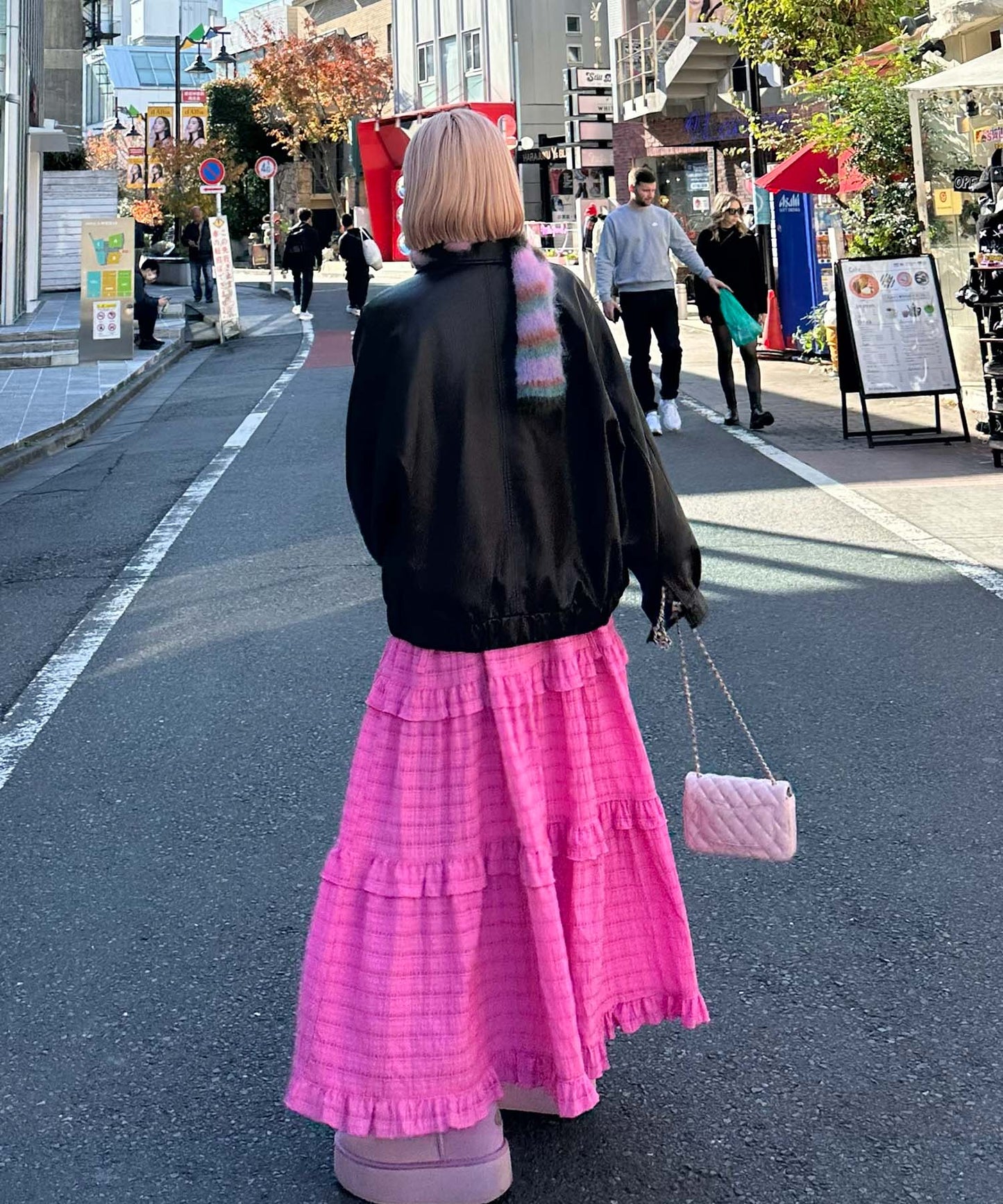 フリルティアードキャミワンピ【ピンク系その他】