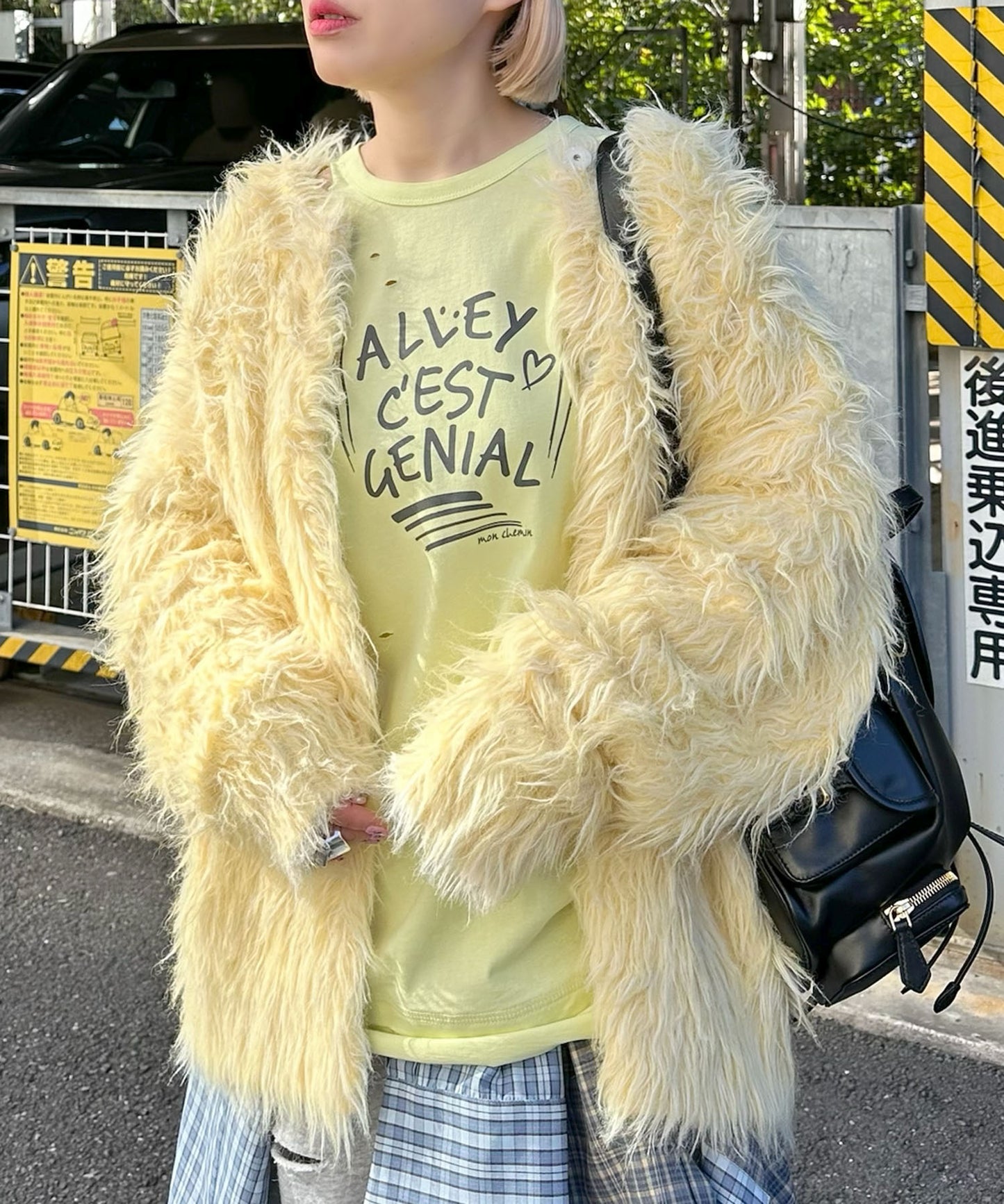 レイヤードしてる風ダメージロンT【イエロー】