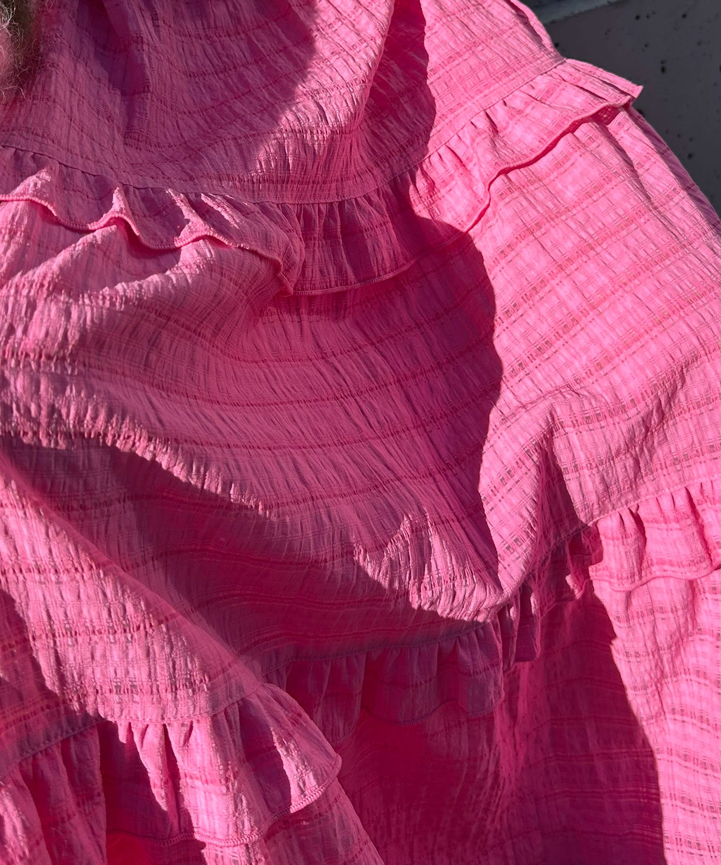 フリルティアードキャミワンピ【ピンク系その他】