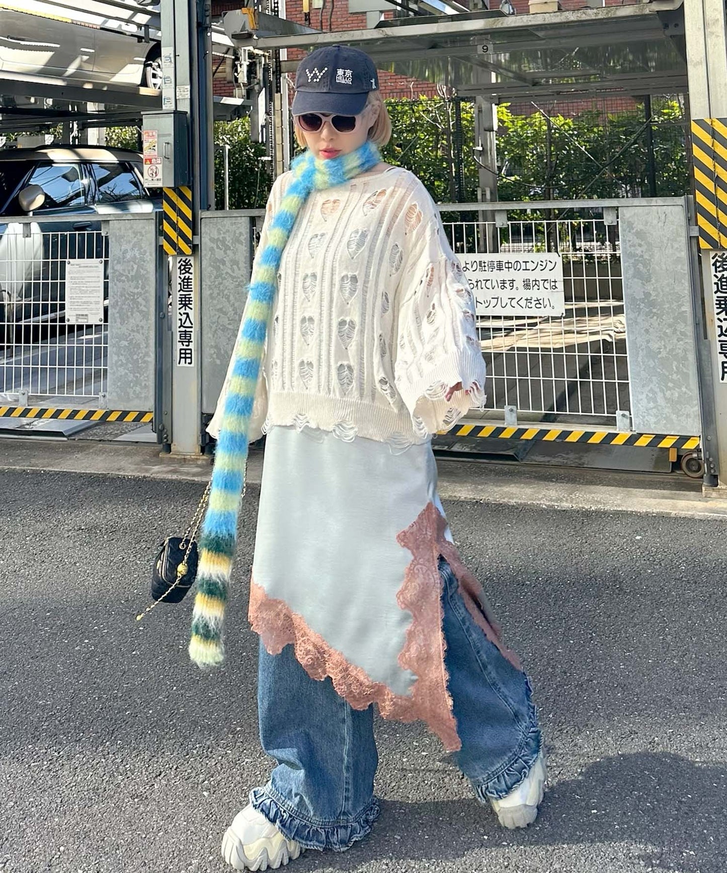 ランジェリーなキャミワンピ【グレー】