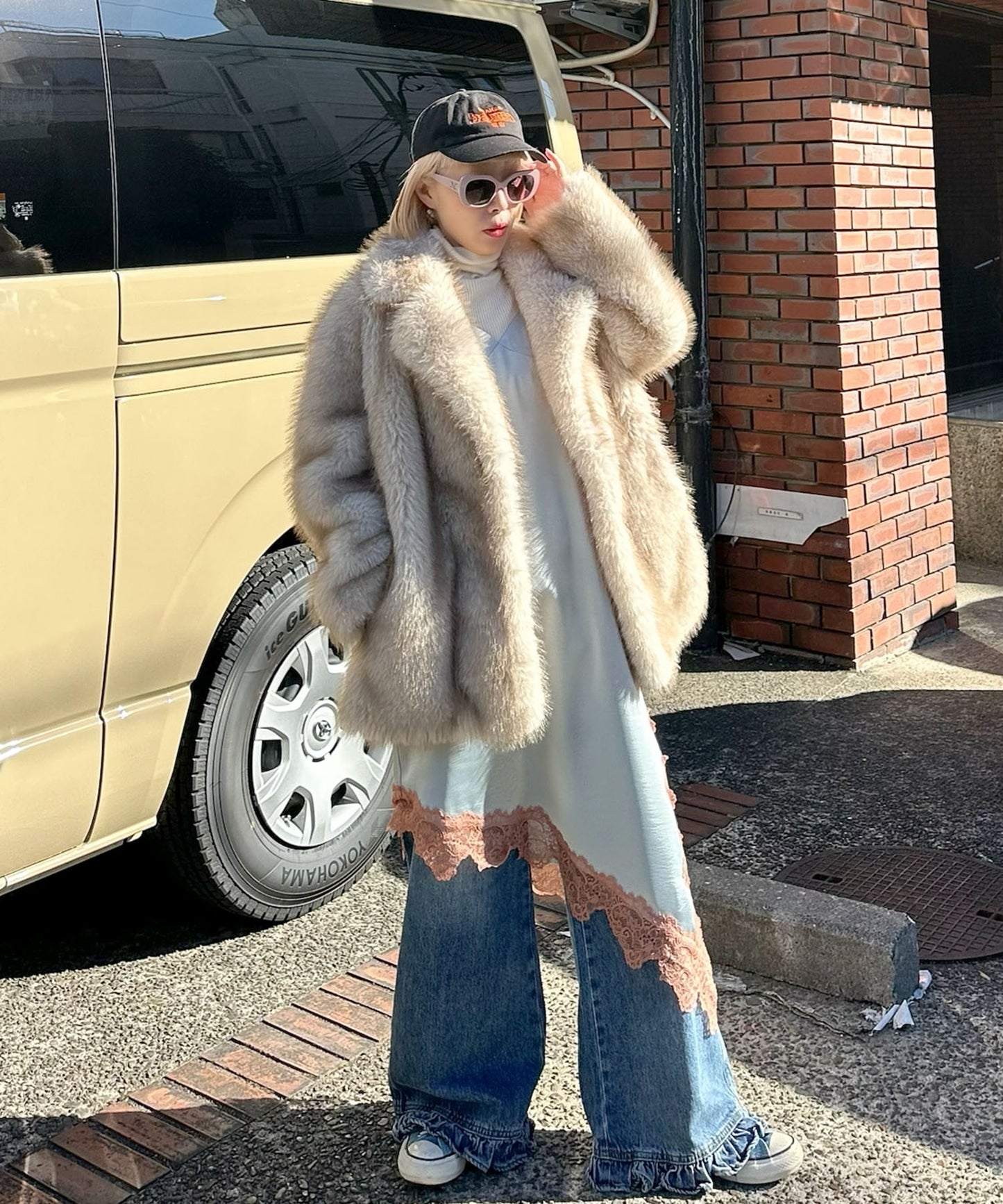 ランジェリーなキャミワンピ【グレー】