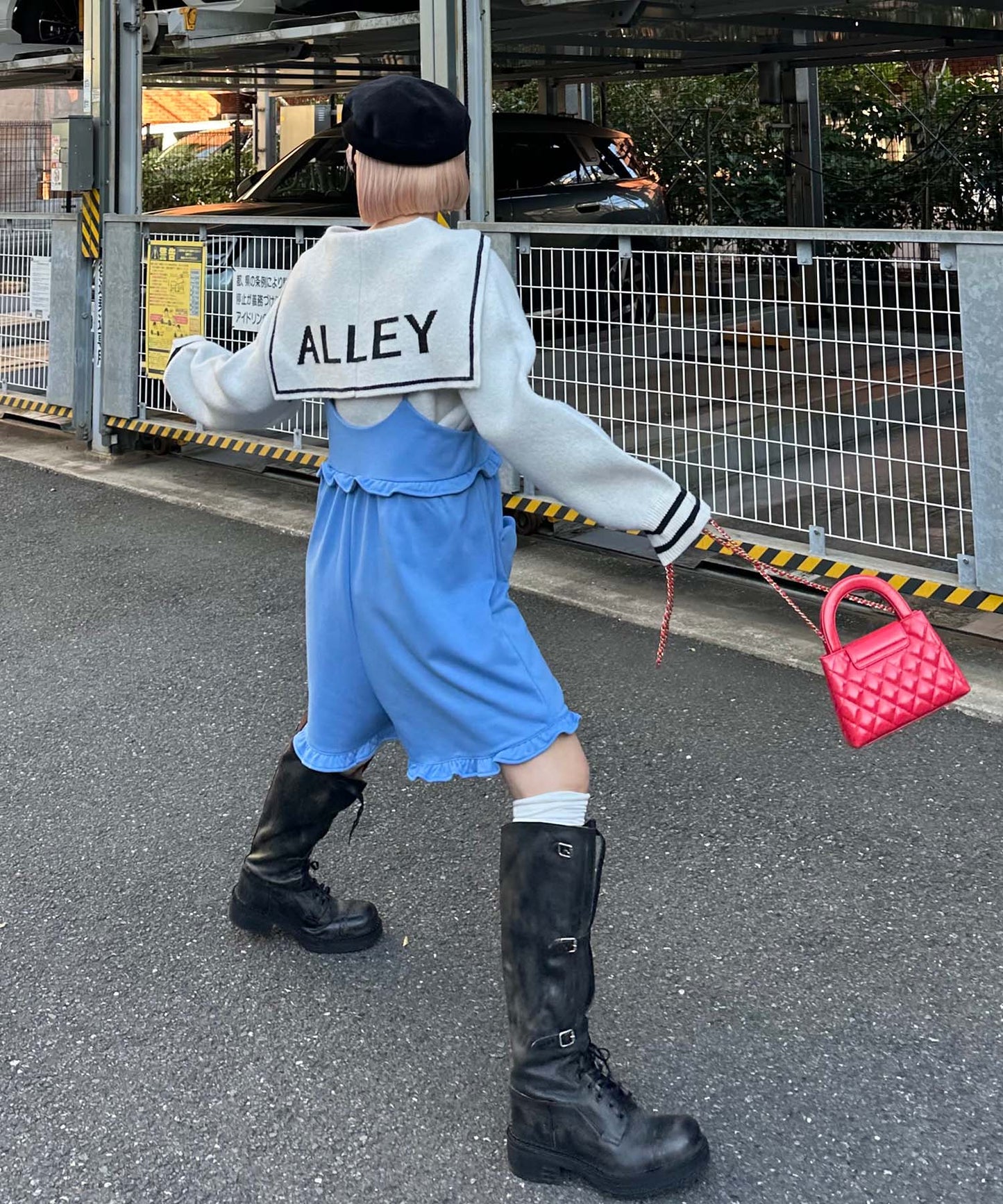 ハートポケサロペ【ブルー】