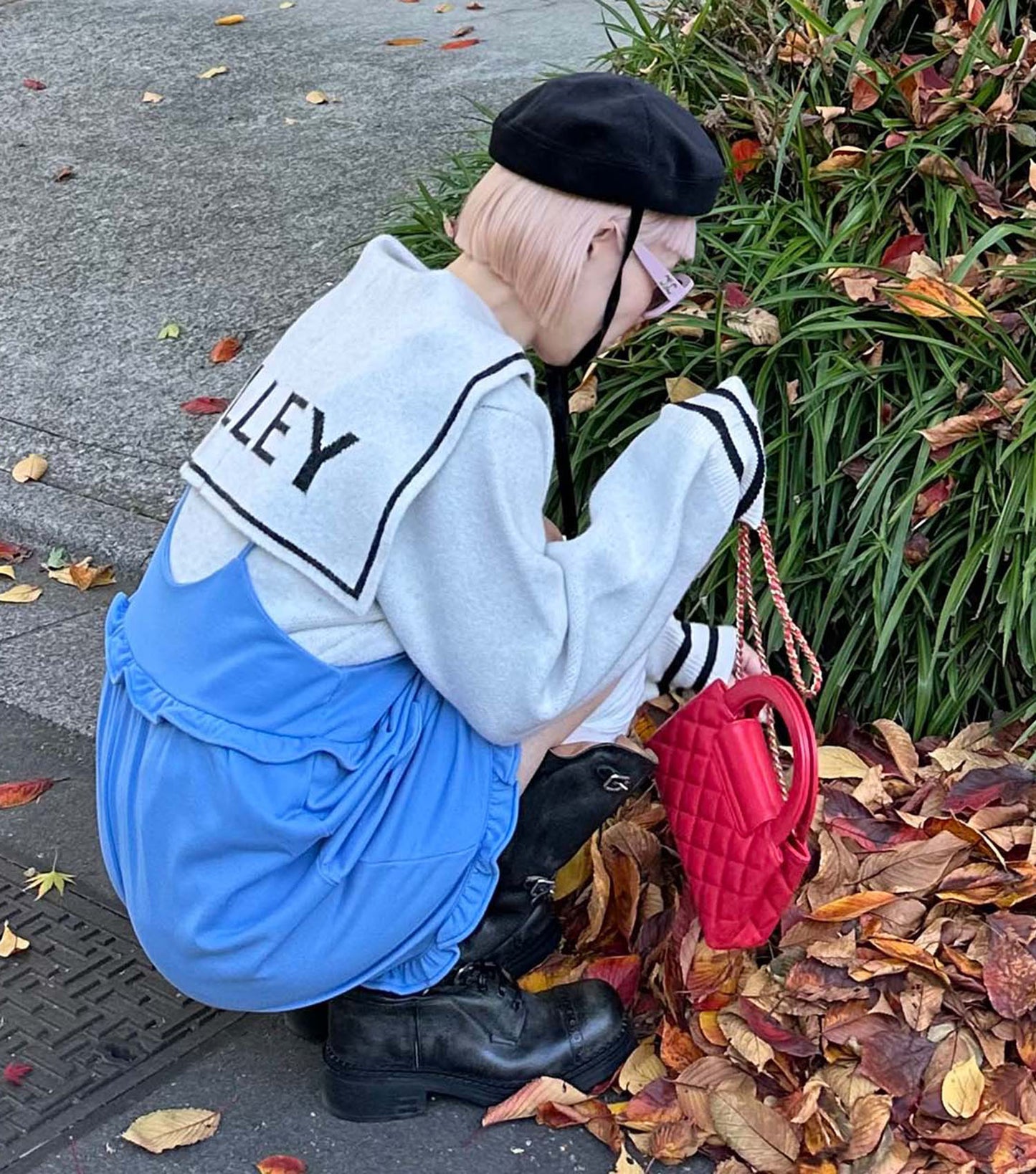 ハートポケサロペ【ブルー】