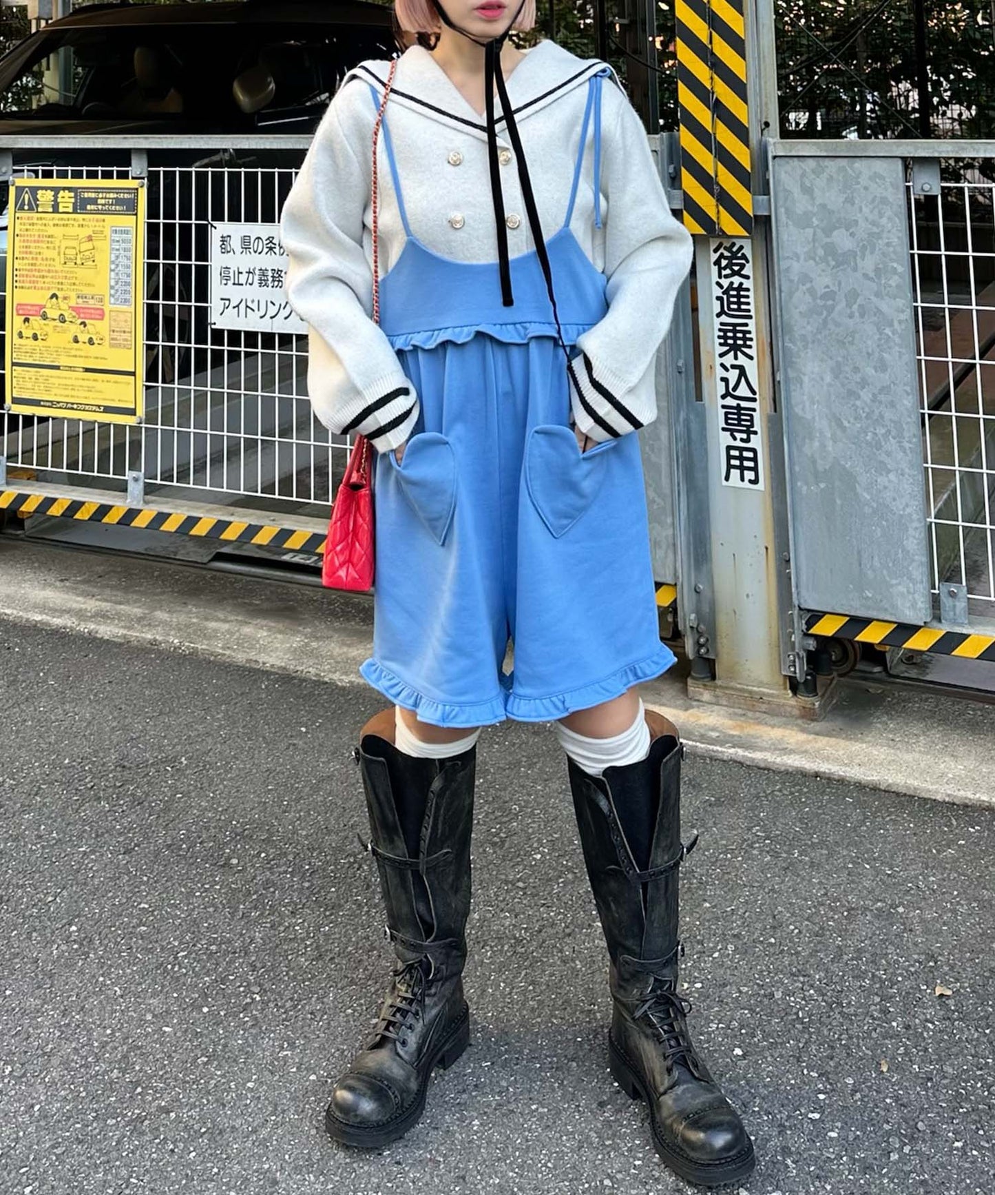 ハートポケサロペ【ブルー】