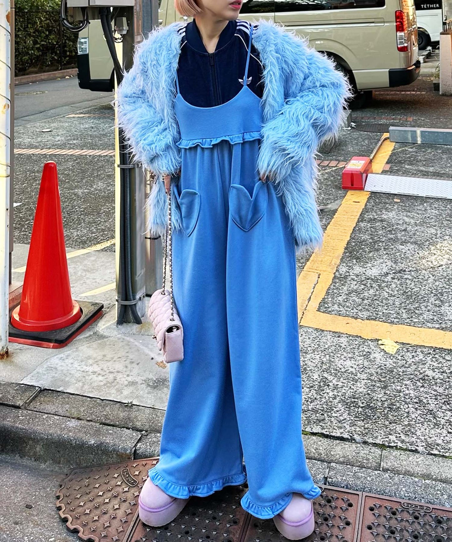 ハートポケサロペ【ブルー】