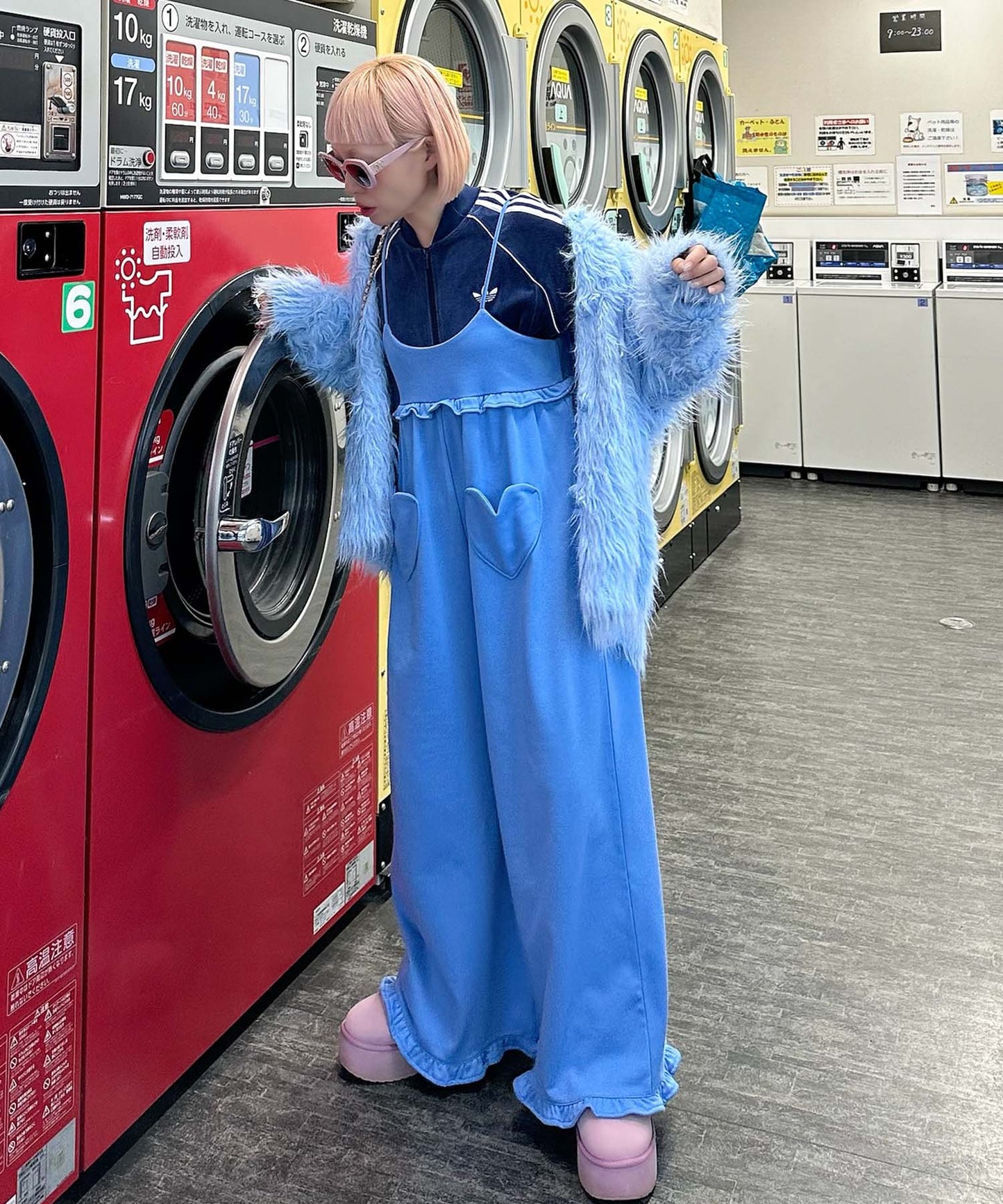 ハートポケサロペ【ブルー】