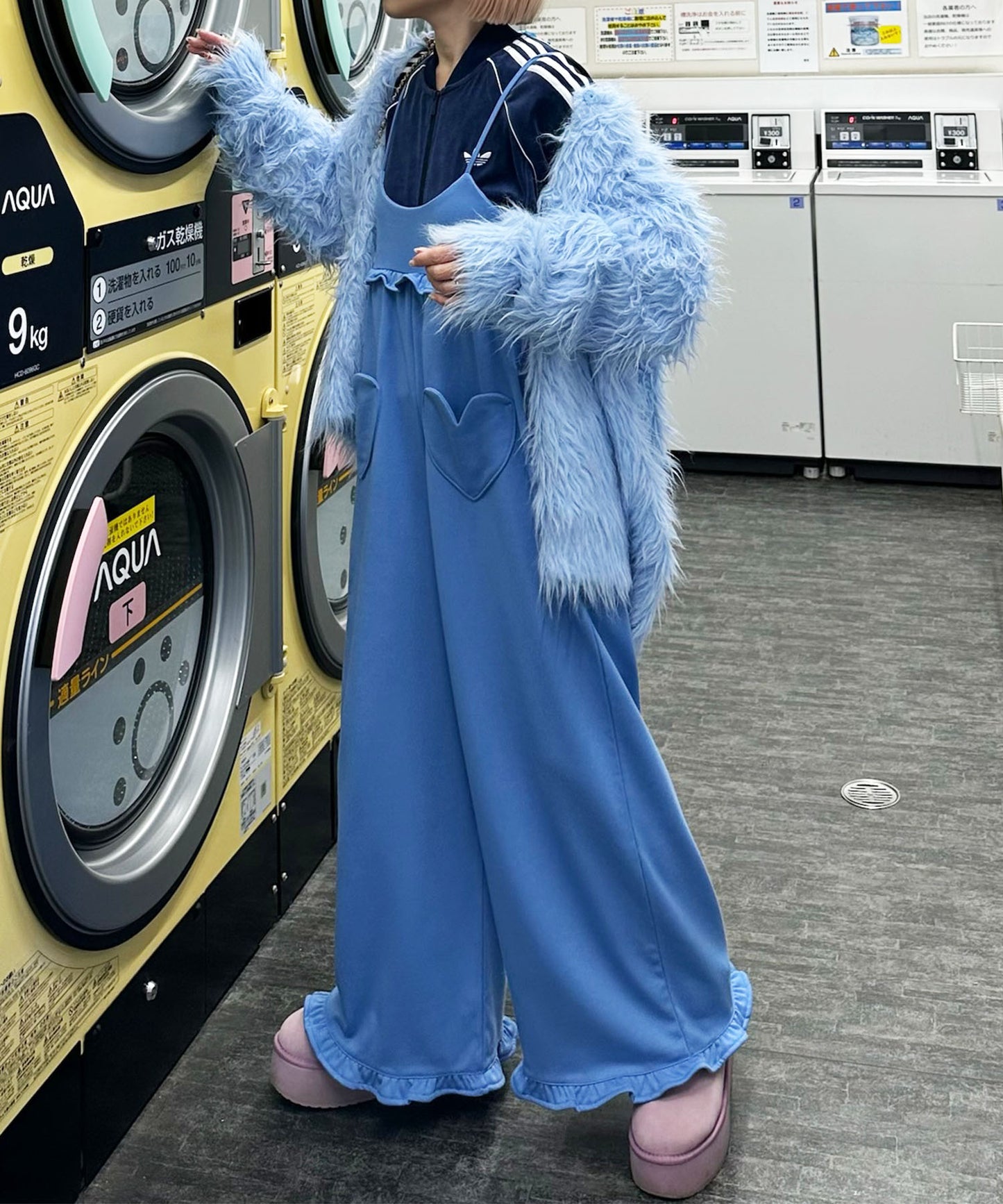 ハートポケサロペ【ブルー】