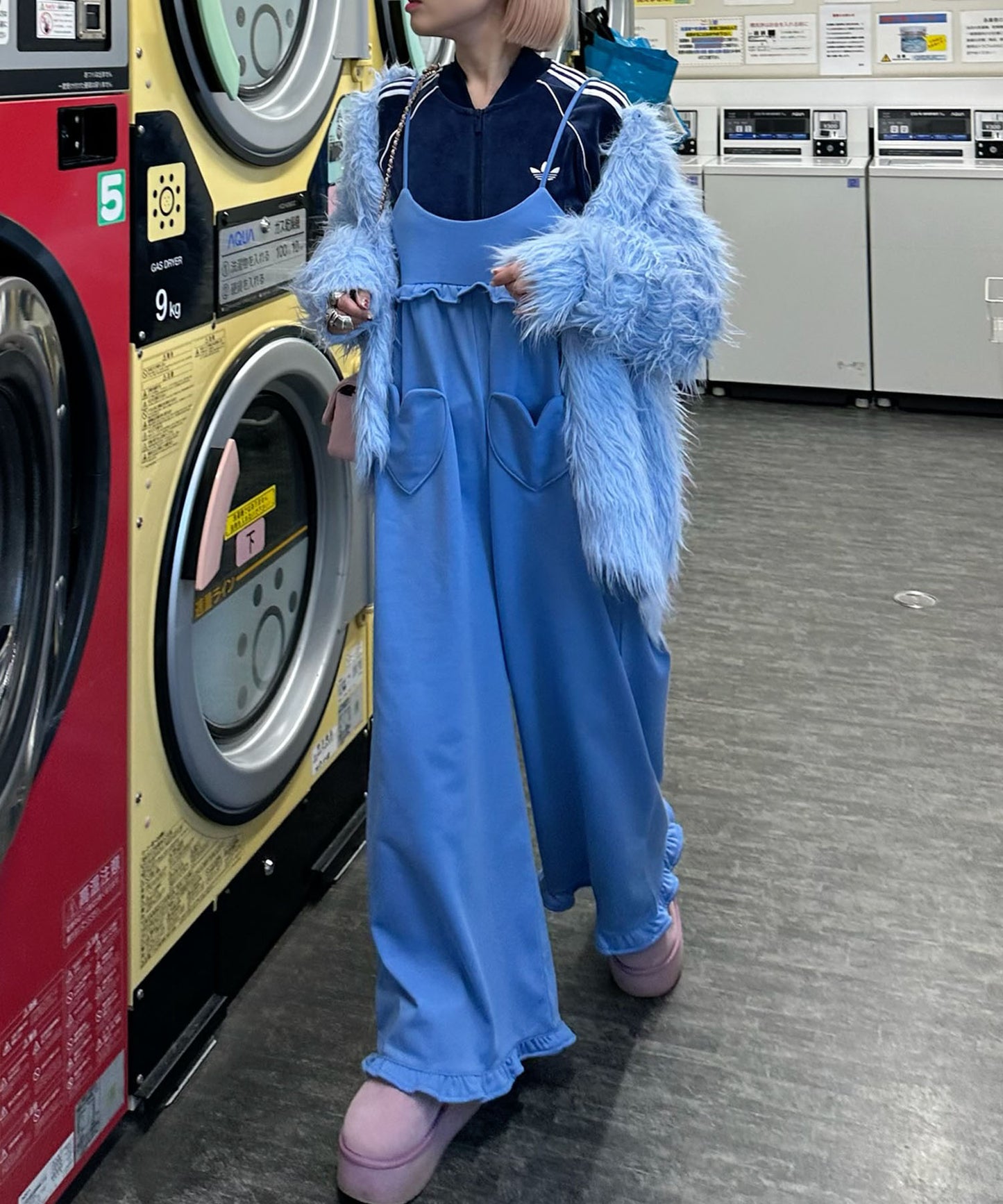 ハートポケサロペ【ブルー】