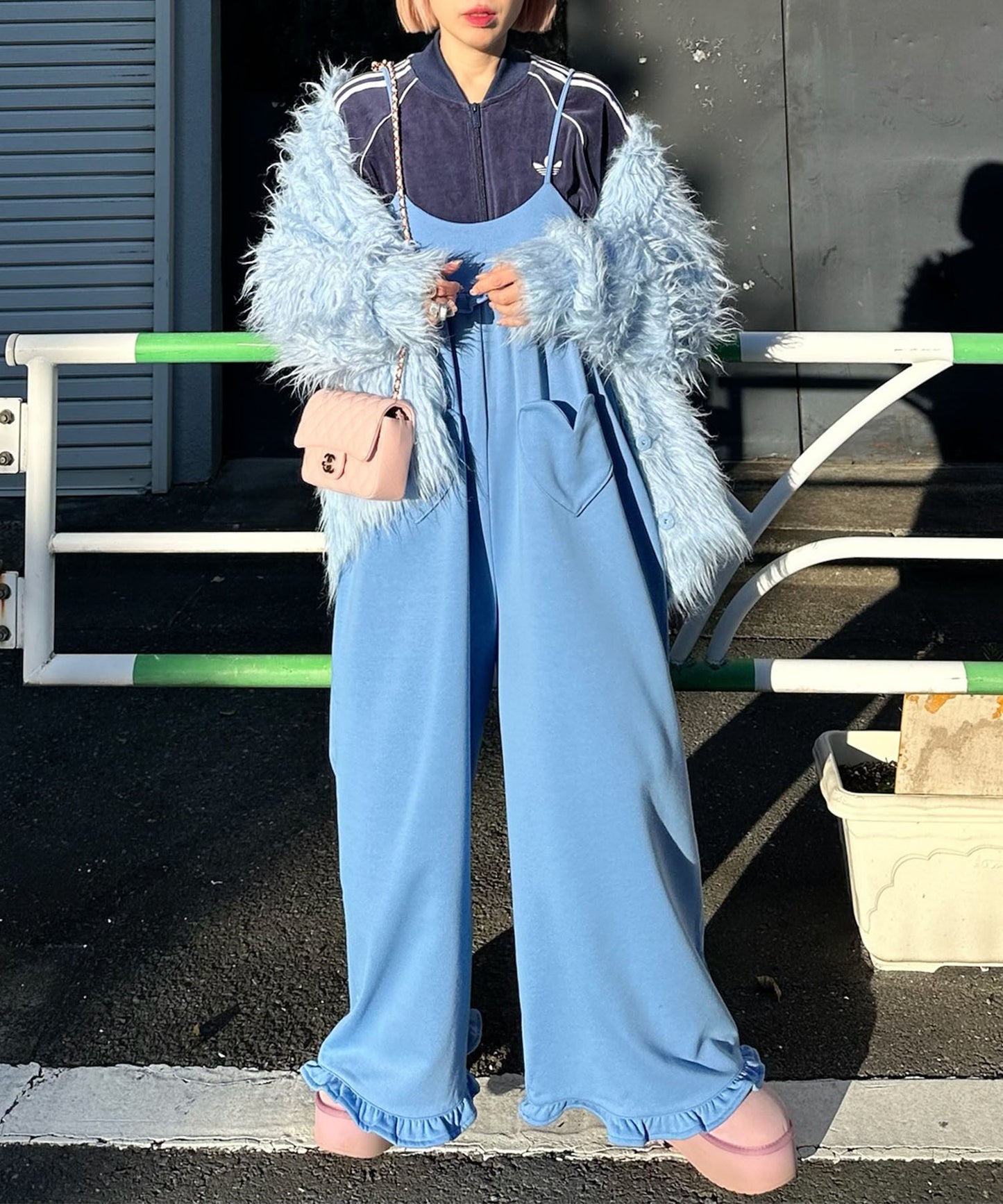 ハートポケサロペ【ブルー】