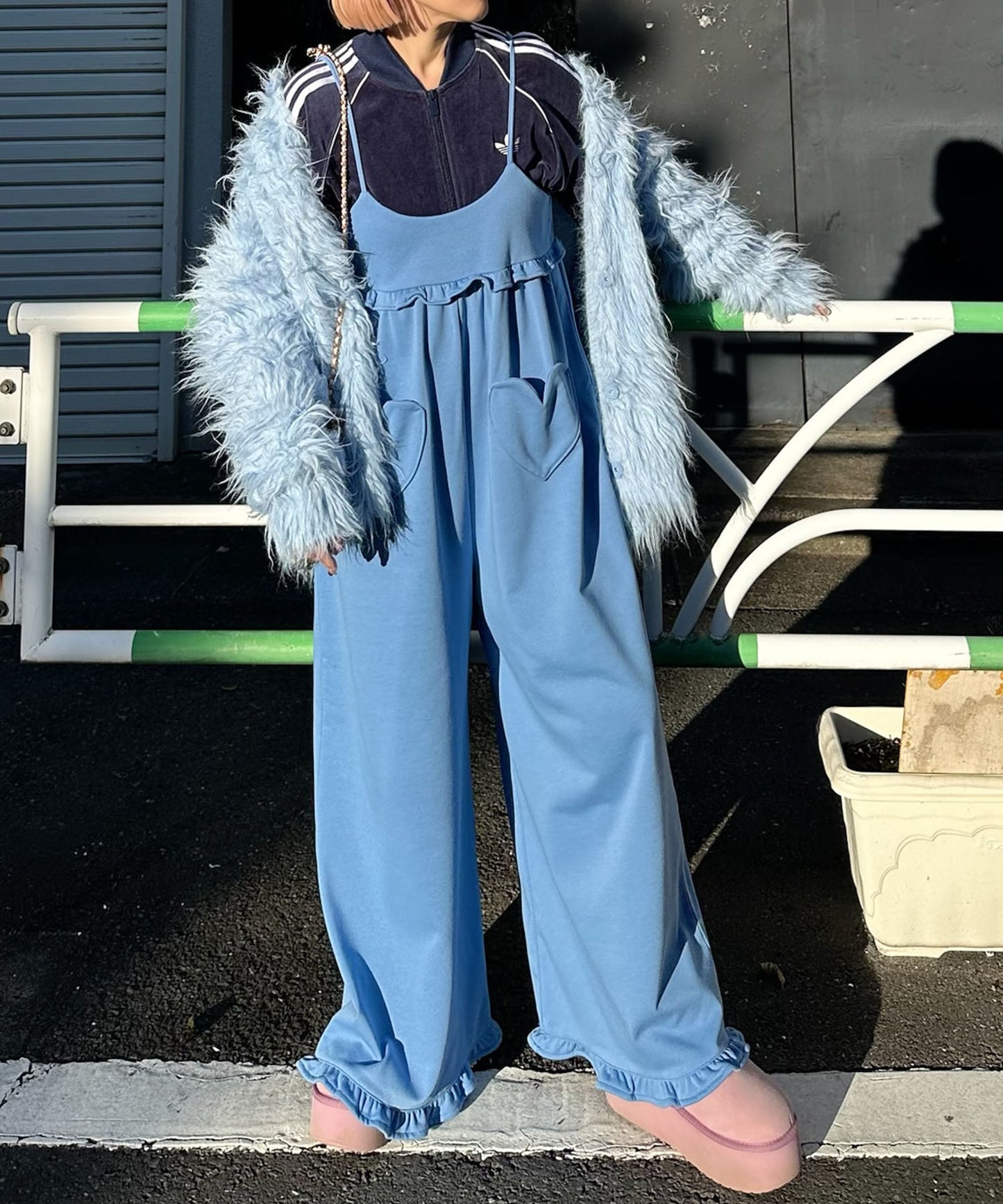 ハートポケサロペ【ブルー】