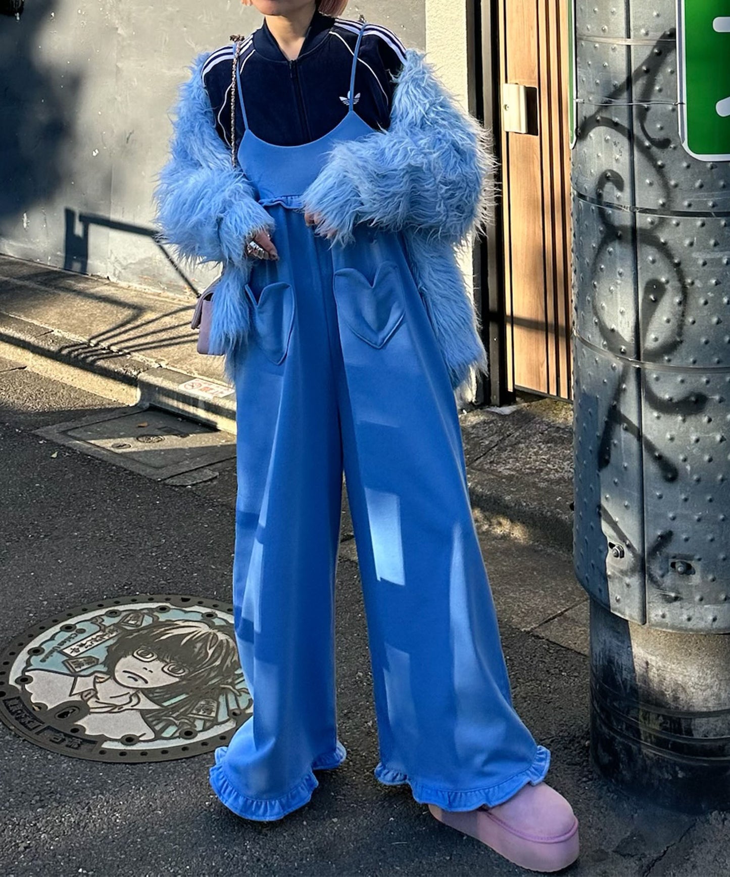 ハートポケサロペ【ブルー】