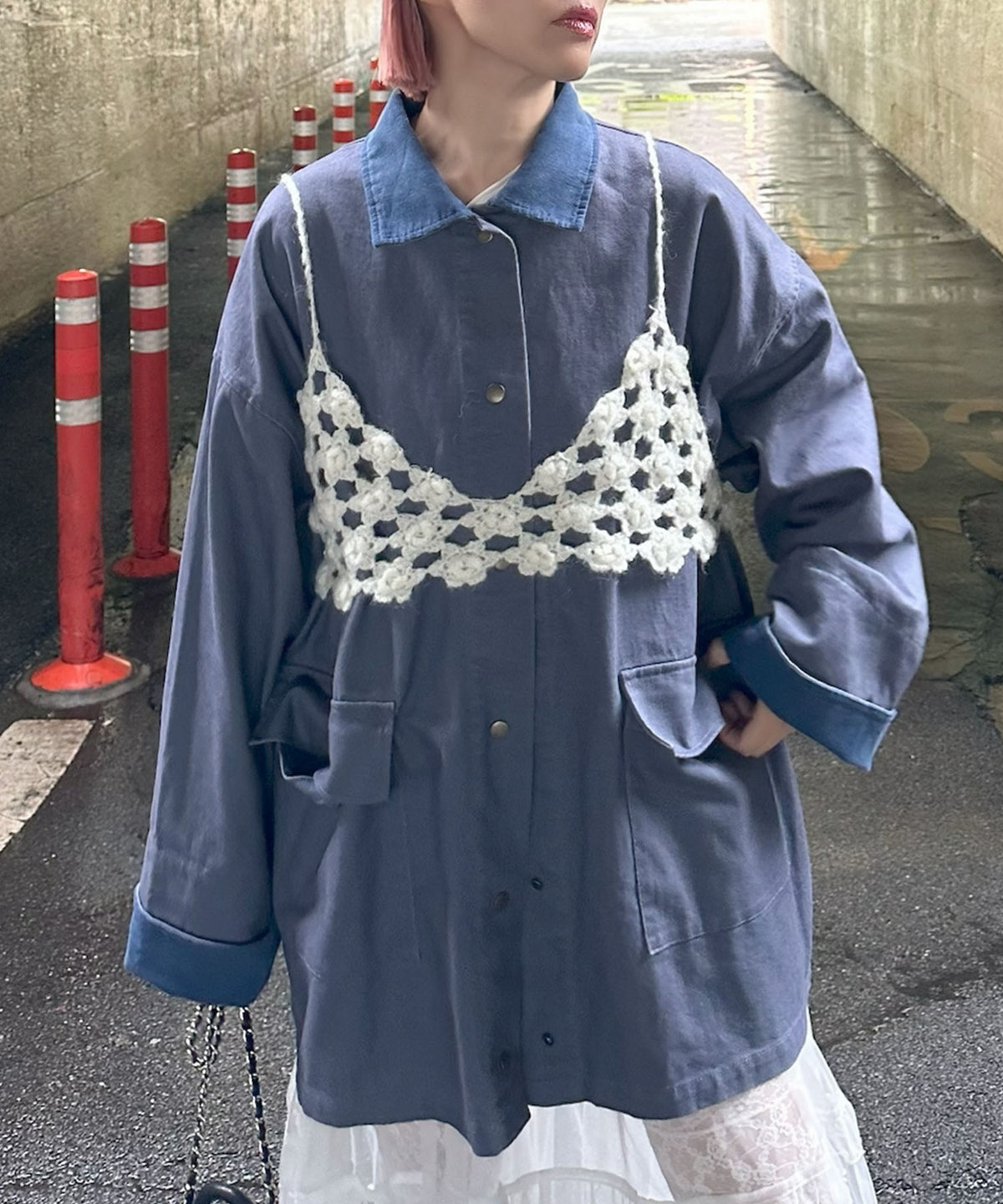 お花のかぎ針ビスチェ【オフホワイト】