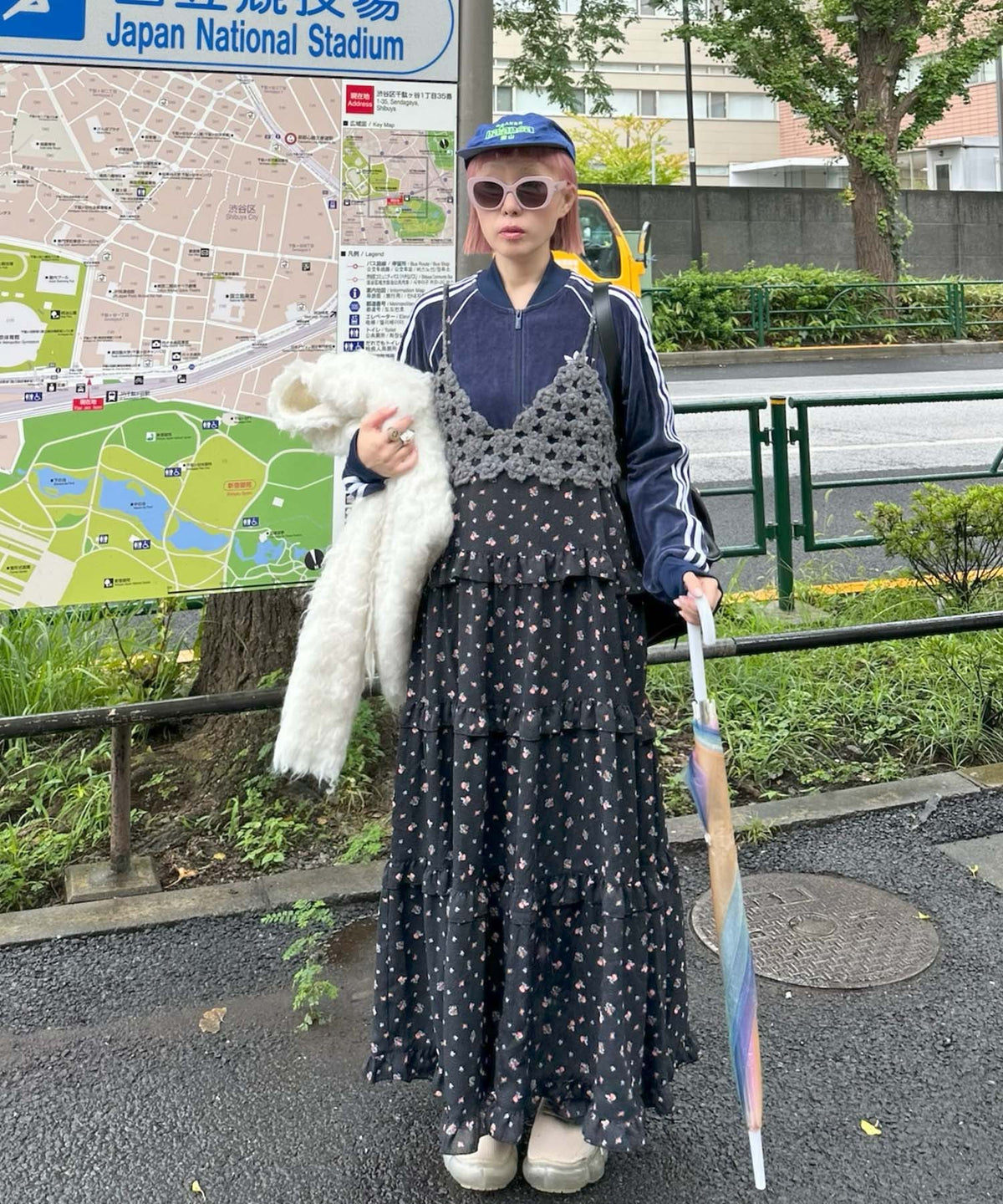 お花のかぎ針ビスチェ【ダークグレー】
