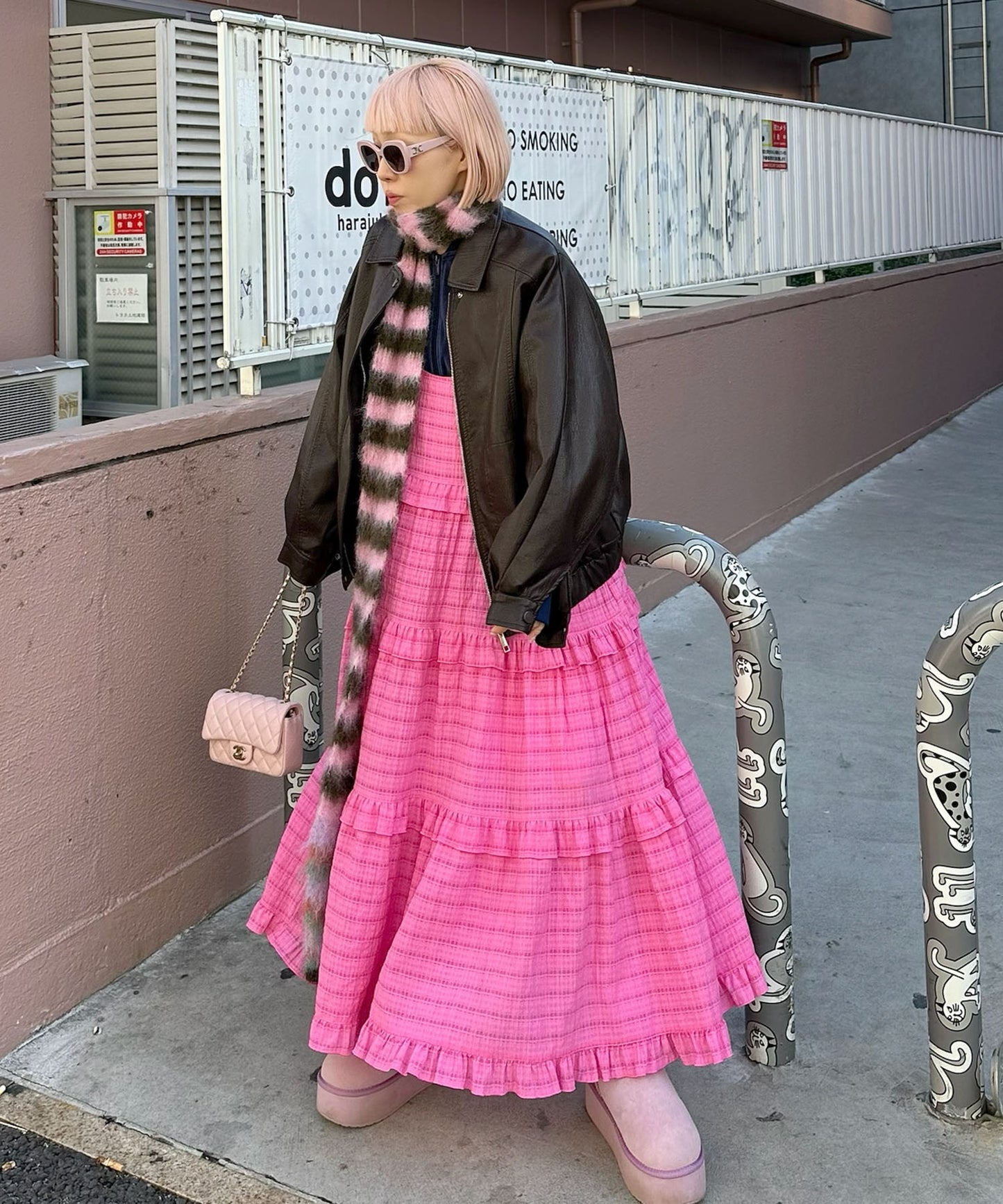 フリルティアードキャミワンピ【ピンク系その他】