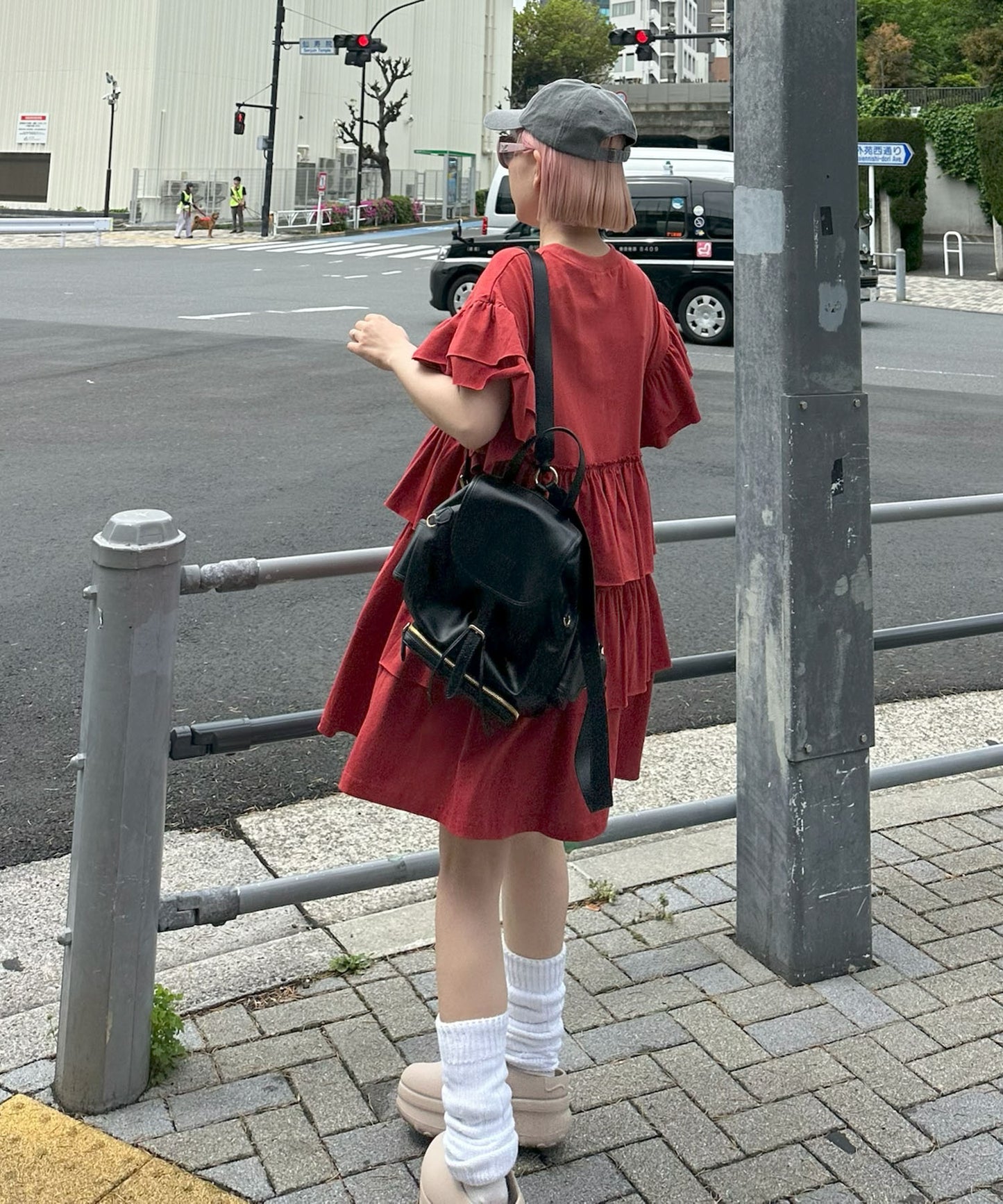 【復刻！】半袖になったフリフリカットワンピ【レッド】