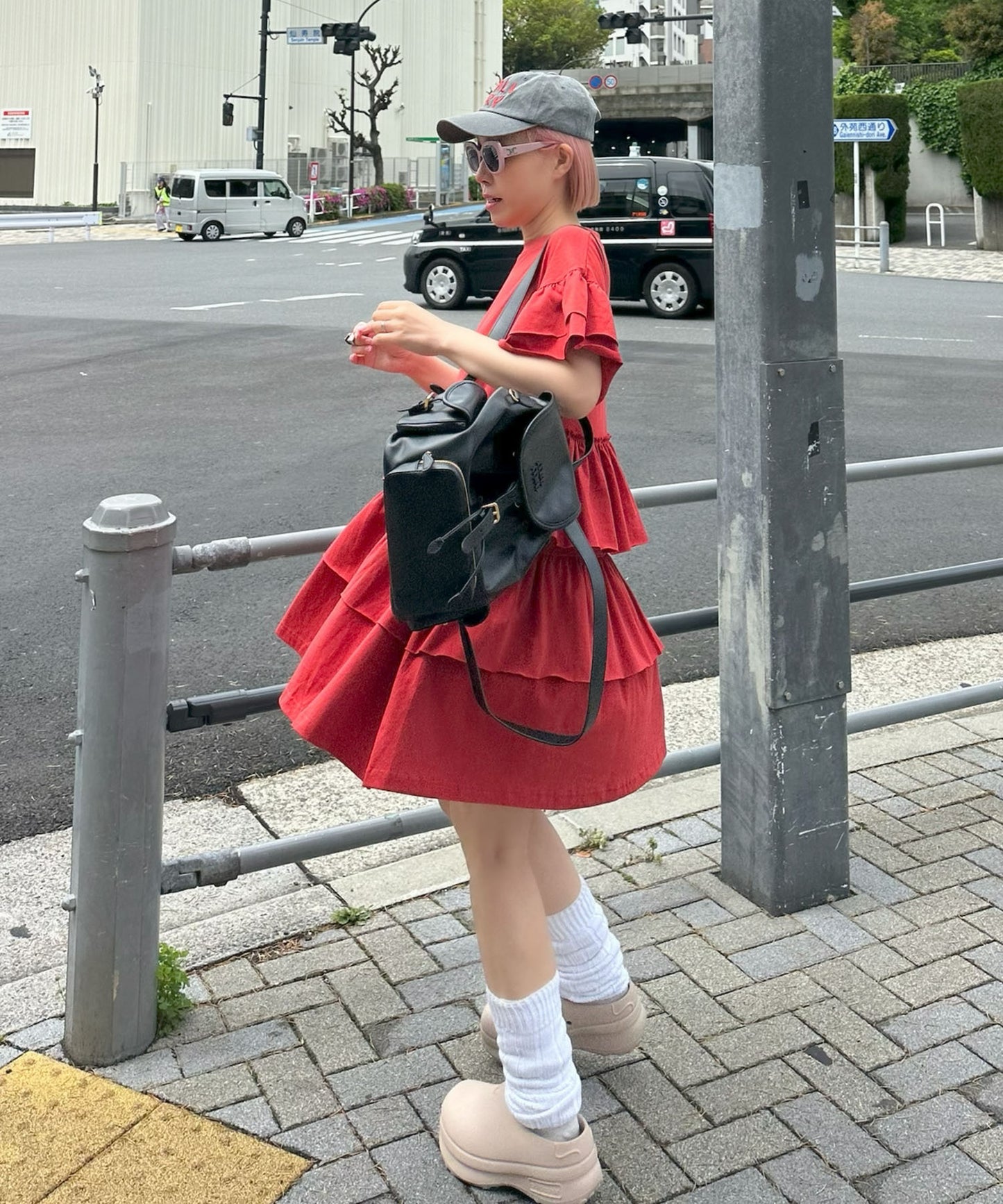 【復刻！】半袖になったフリフリカットワンピ【レッド】