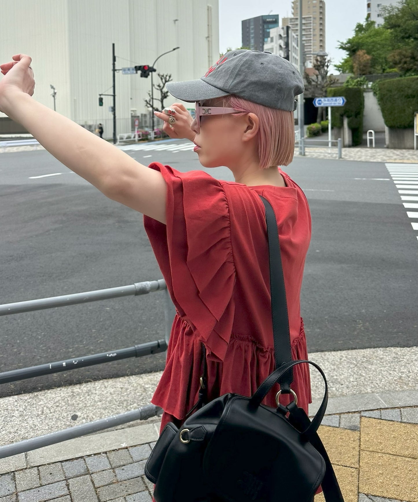 【復刻！】半袖になったフリフリカットワンピ【レッド】