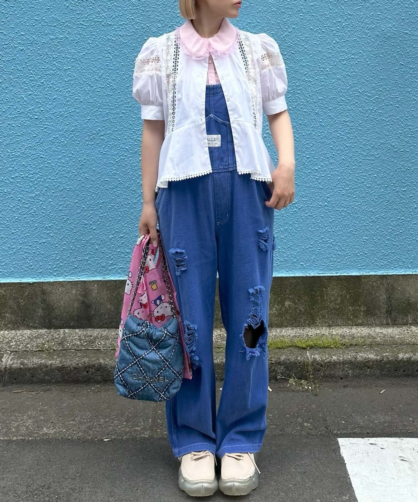 けっこうなダメージサロペ【ブルー】