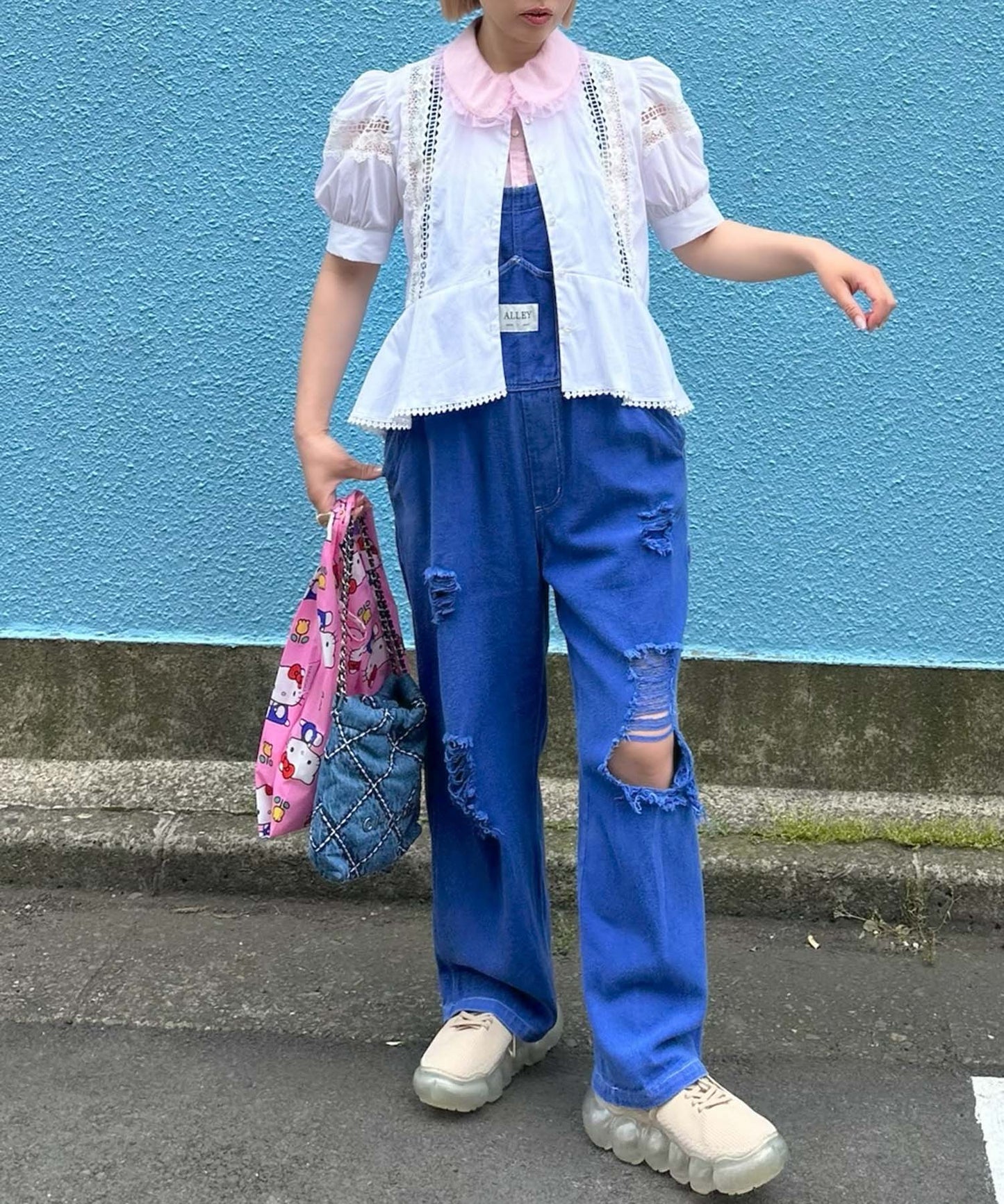 けっこうなダメージサロペ【ブルー】