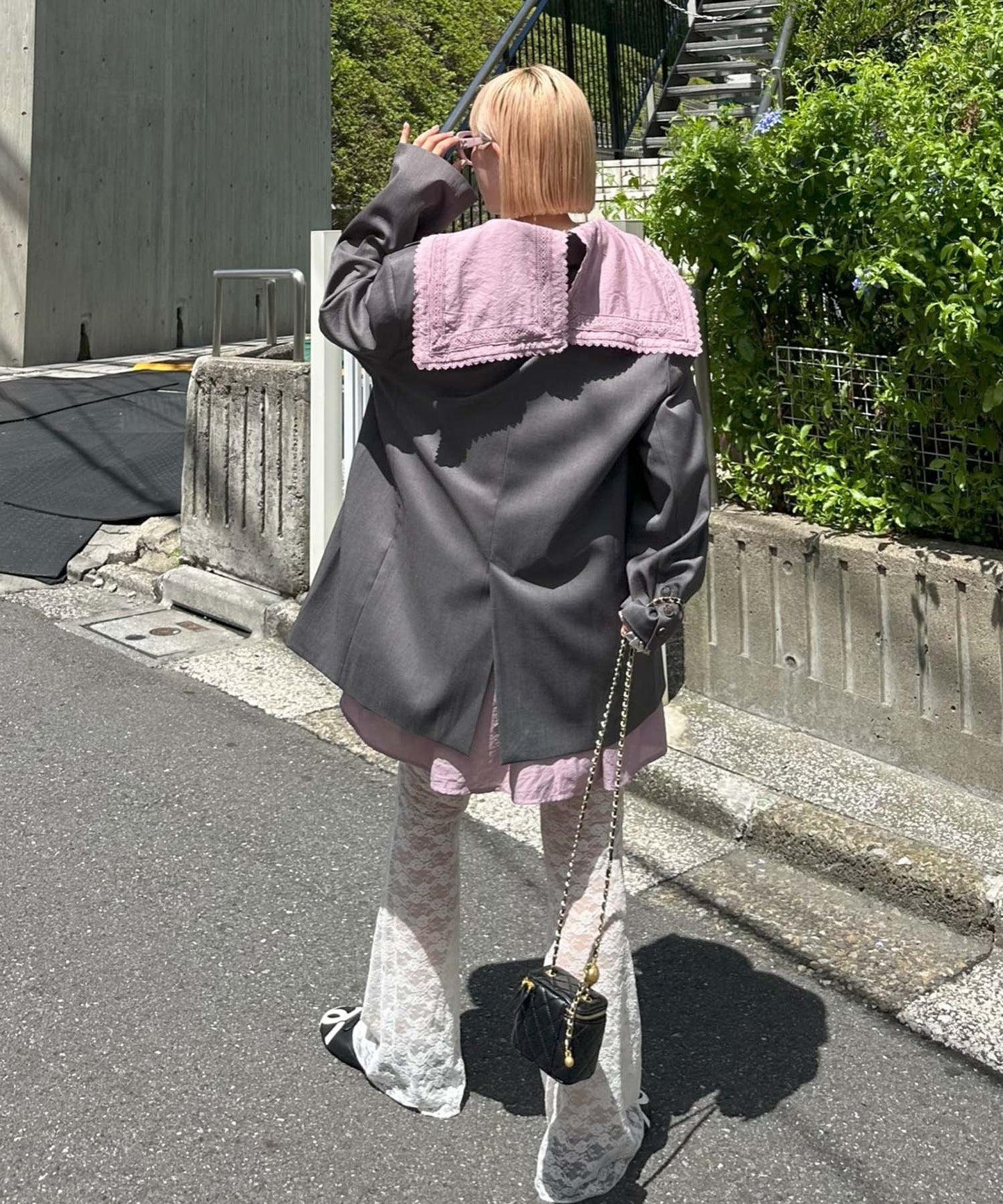 【セットアップで着られる】けっこうおっきめのかっこいいジャケット【グレー】
