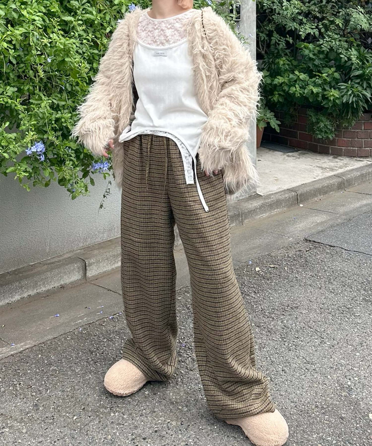 【セットにもなる！】チェック太パンツ【グリーン】
