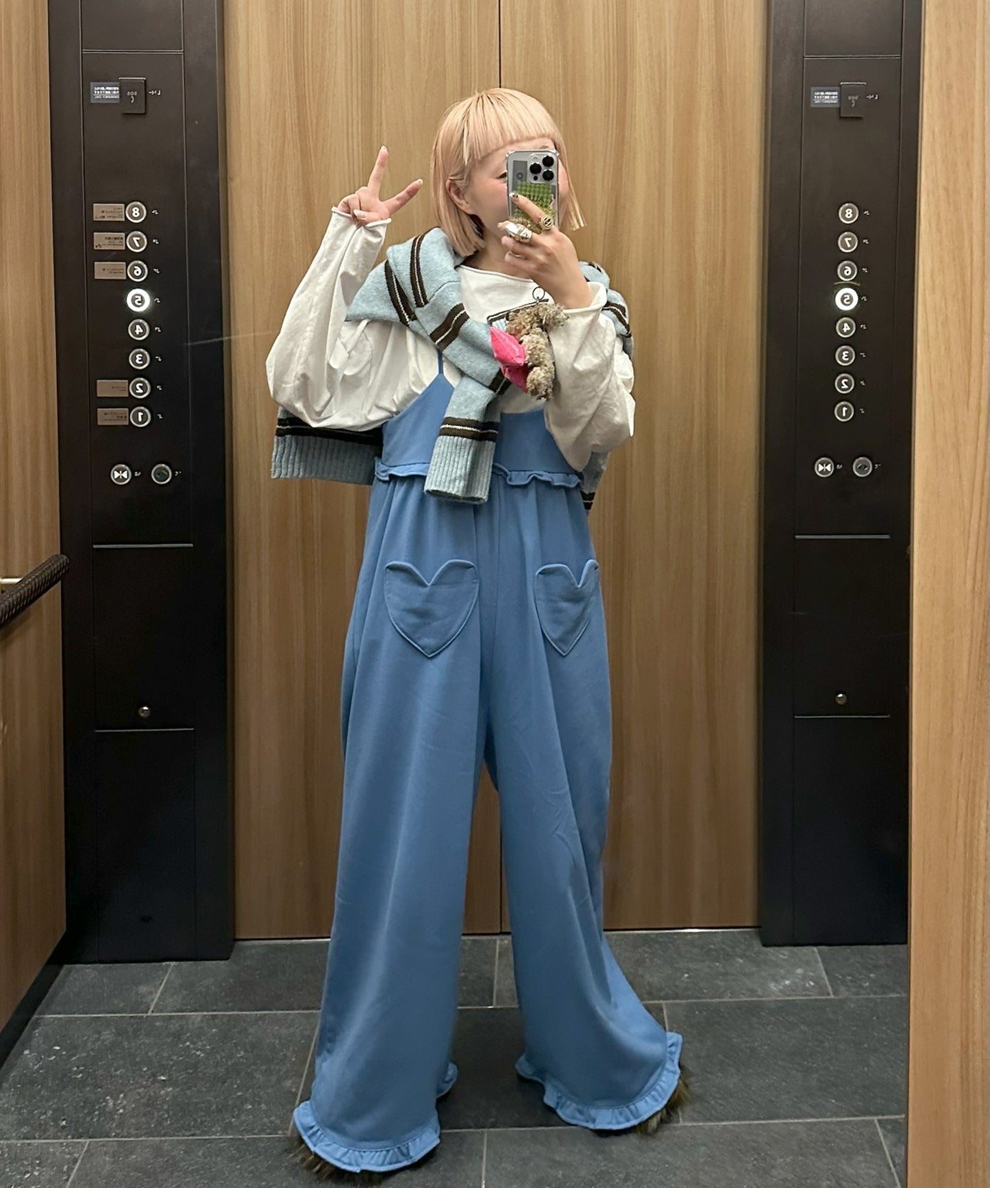 ハートポケサロペ【ブルー】