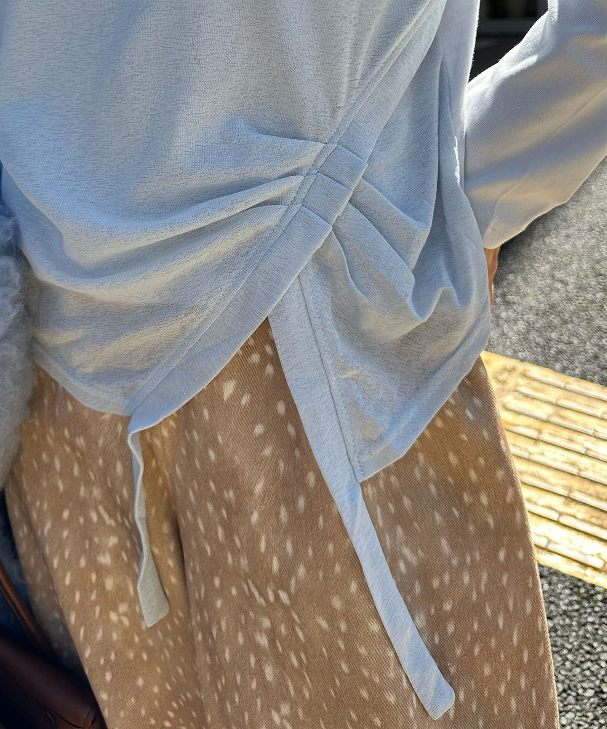 レイヤード完成してますトップス【サックスブルー】