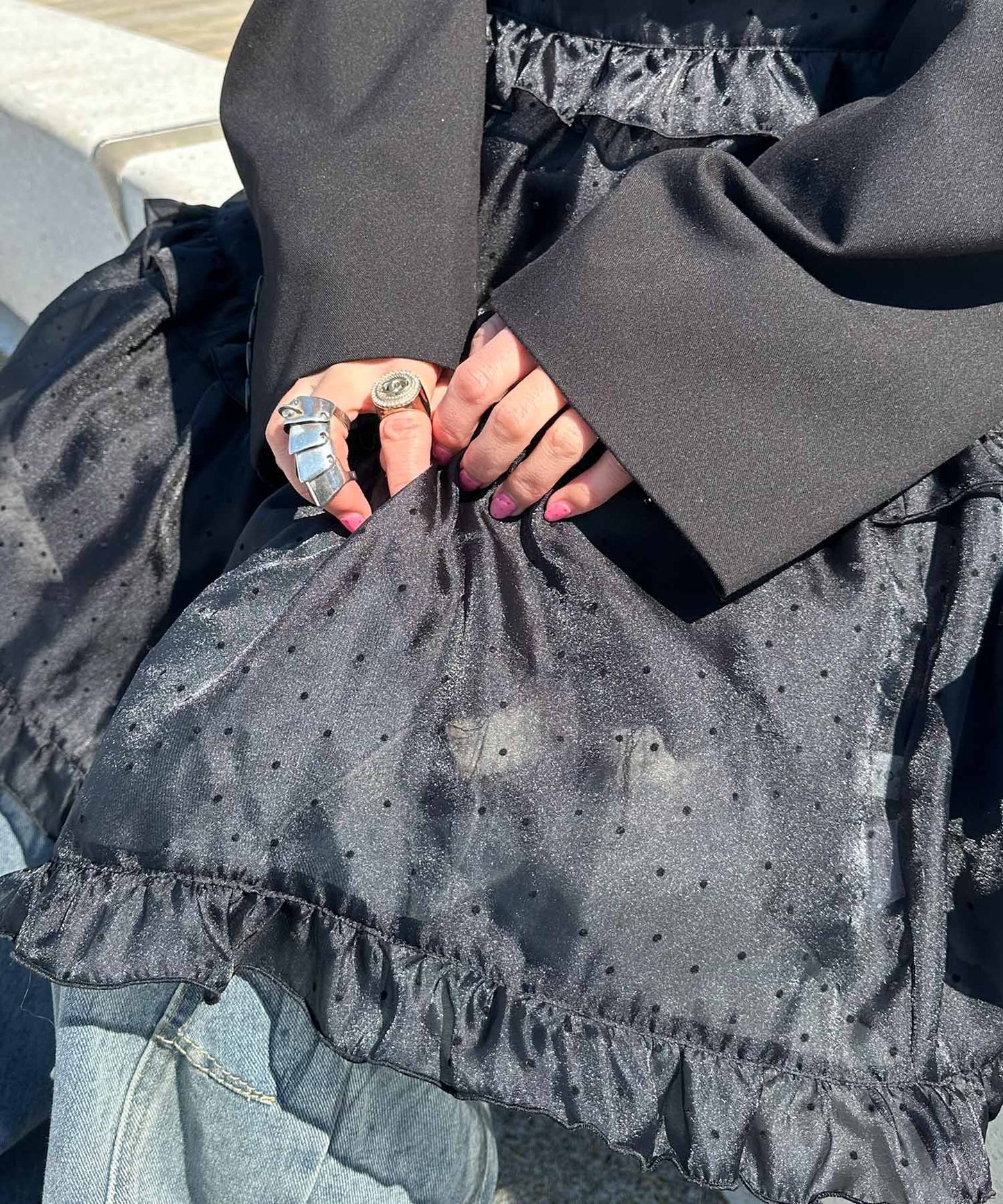 フリルティアードキャミワンピミニ【ブラック系その他】